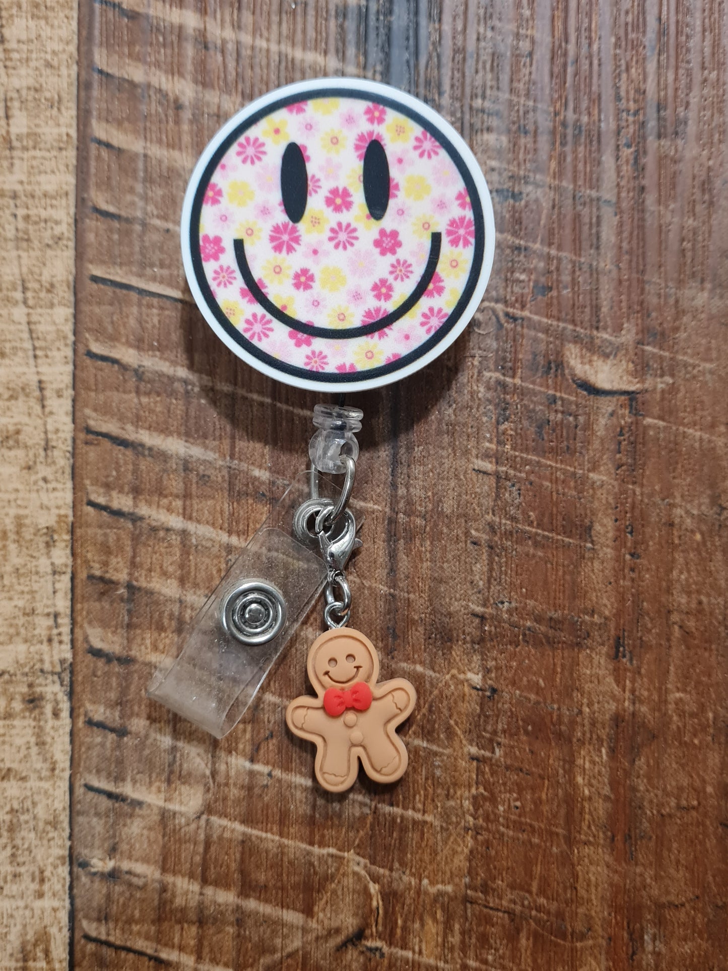 Gingerbread Man ~ ID Badge Reel Charm ~ Custom Made Charms ~ Badge Buddy ~ Badge Accessories