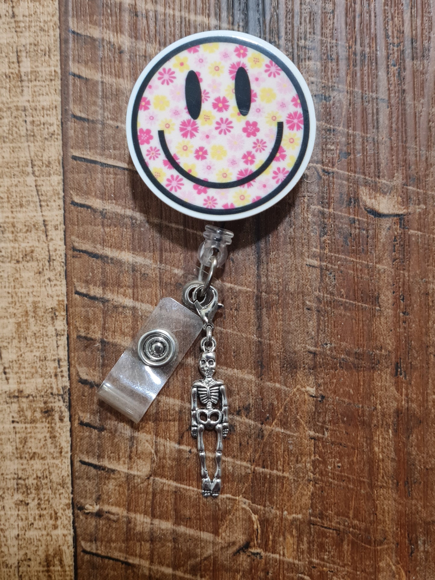Halloween Skeleton ~ ID Badge Reel Charm ~ Custom Made Charms ~ Badge Buddy ~ Badge Accessories