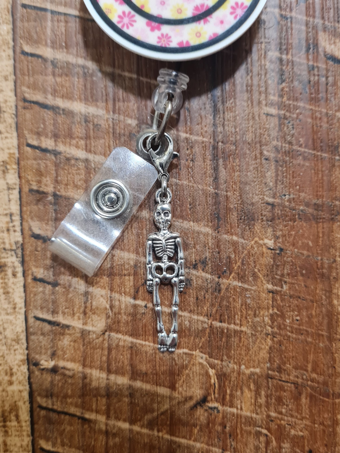 Halloween Skeleton ~ ID Badge Reel Charm ~ Custom Made Charms ~ Badge Buddy ~ Badge Accessories