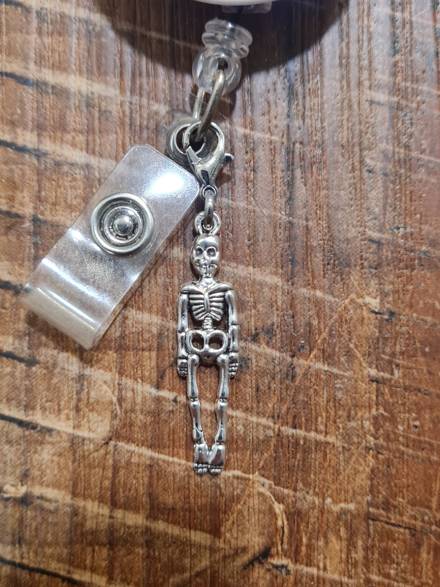 Halloween Skeleton ~ ID Badge Reel Charm ~ Custom Made Charms ~ Badge Buddy ~ Badge Accessories