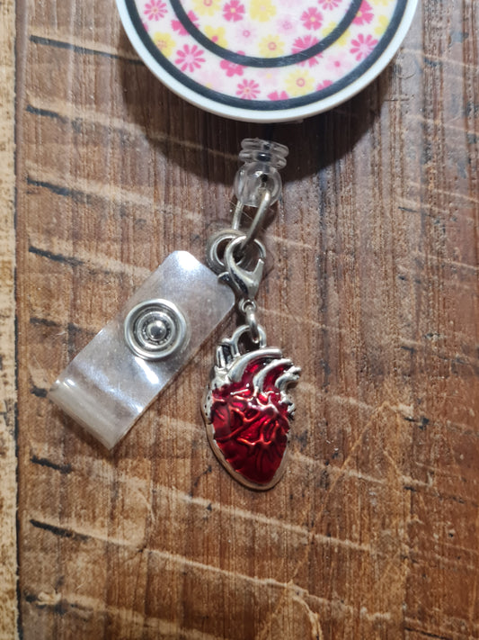 Anatomical Heart ~ ID Badge Reel Charm ~ Custom Made Charms ~ Badge Buddy ~ Badge Accessories ~ Badge Charm ~ Cardiology Charm~ Cardiologist
