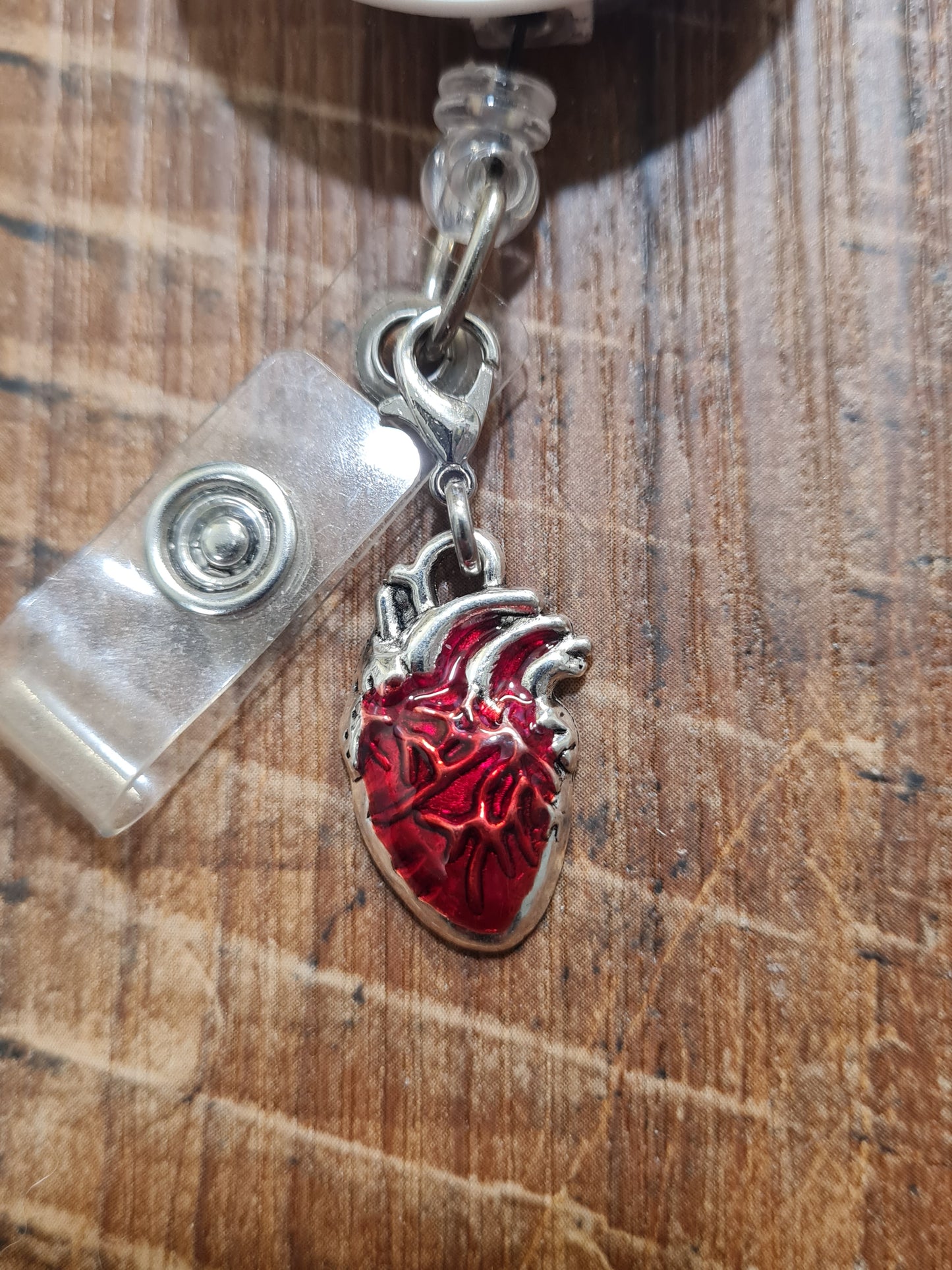 Anatomical Heart ~ ID Badge Reel Charm ~ Custom Made Charms ~ Badge Buddy ~ Badge Accessories ~ Badge Charm ~ Cardiology Charm~ Cardiologist
