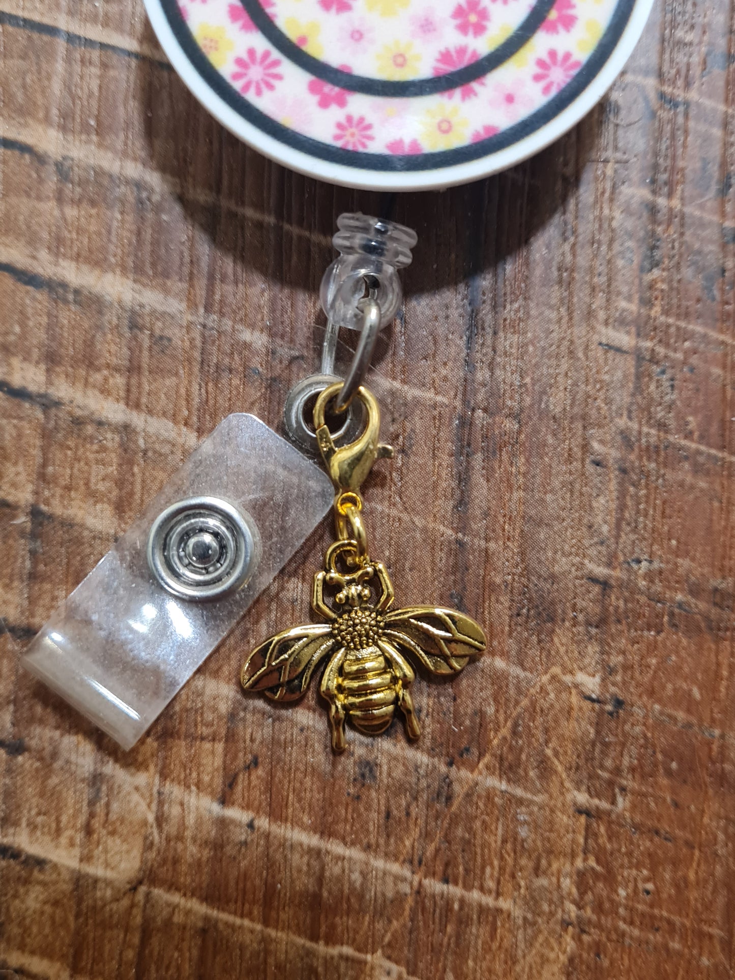 Bee ~ ID Badge Reel Charm ~ Custom Made Charms ~ Badge Buddy ~ Badge Accessories ~ Honey Bee ~ Badge Charm