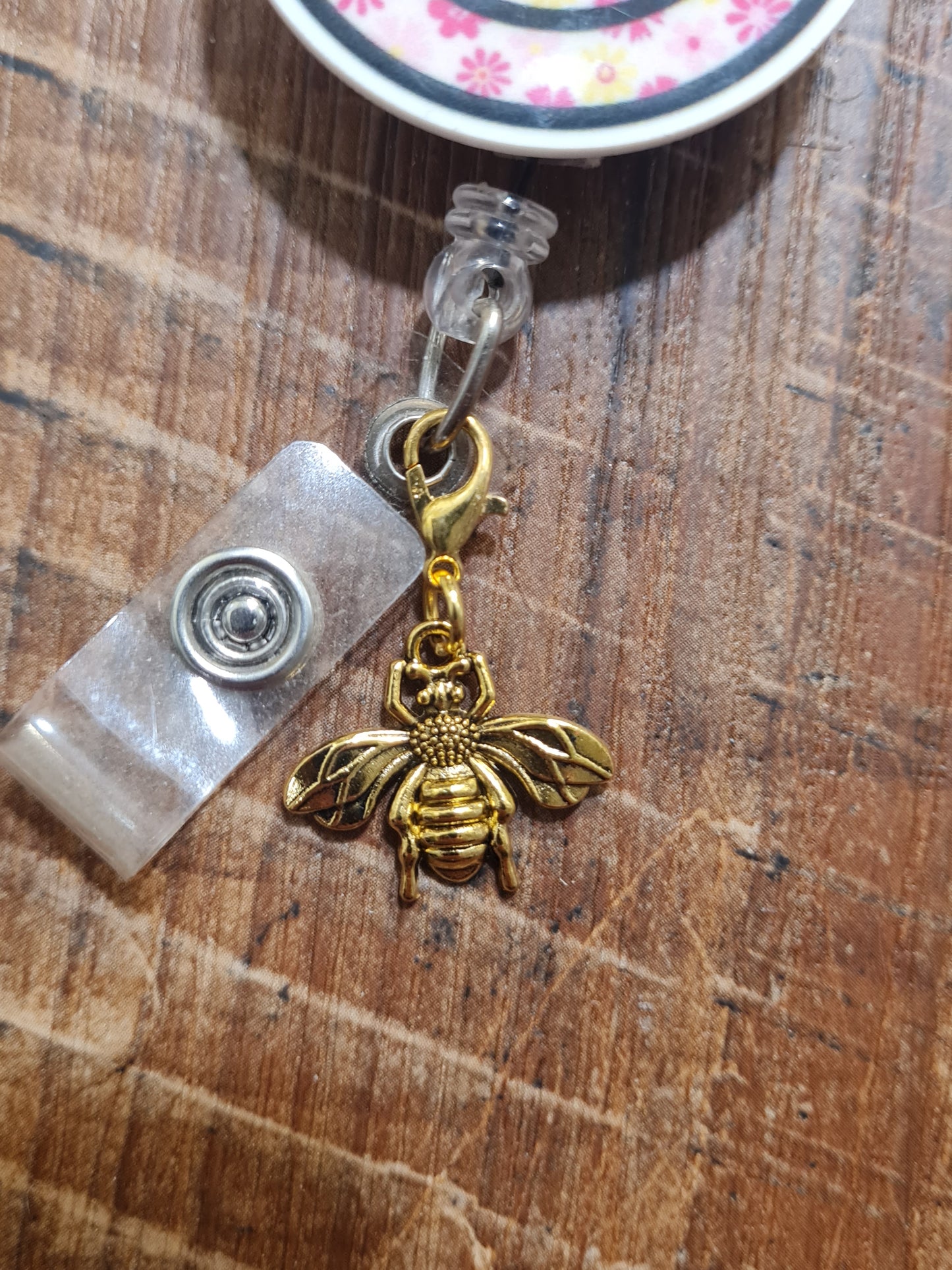 Bee ~ ID Badge Reel Charm ~ Custom Made Charms ~ Badge Buddy ~ Badge Accessories ~ Honey Bee ~ Badge Charm