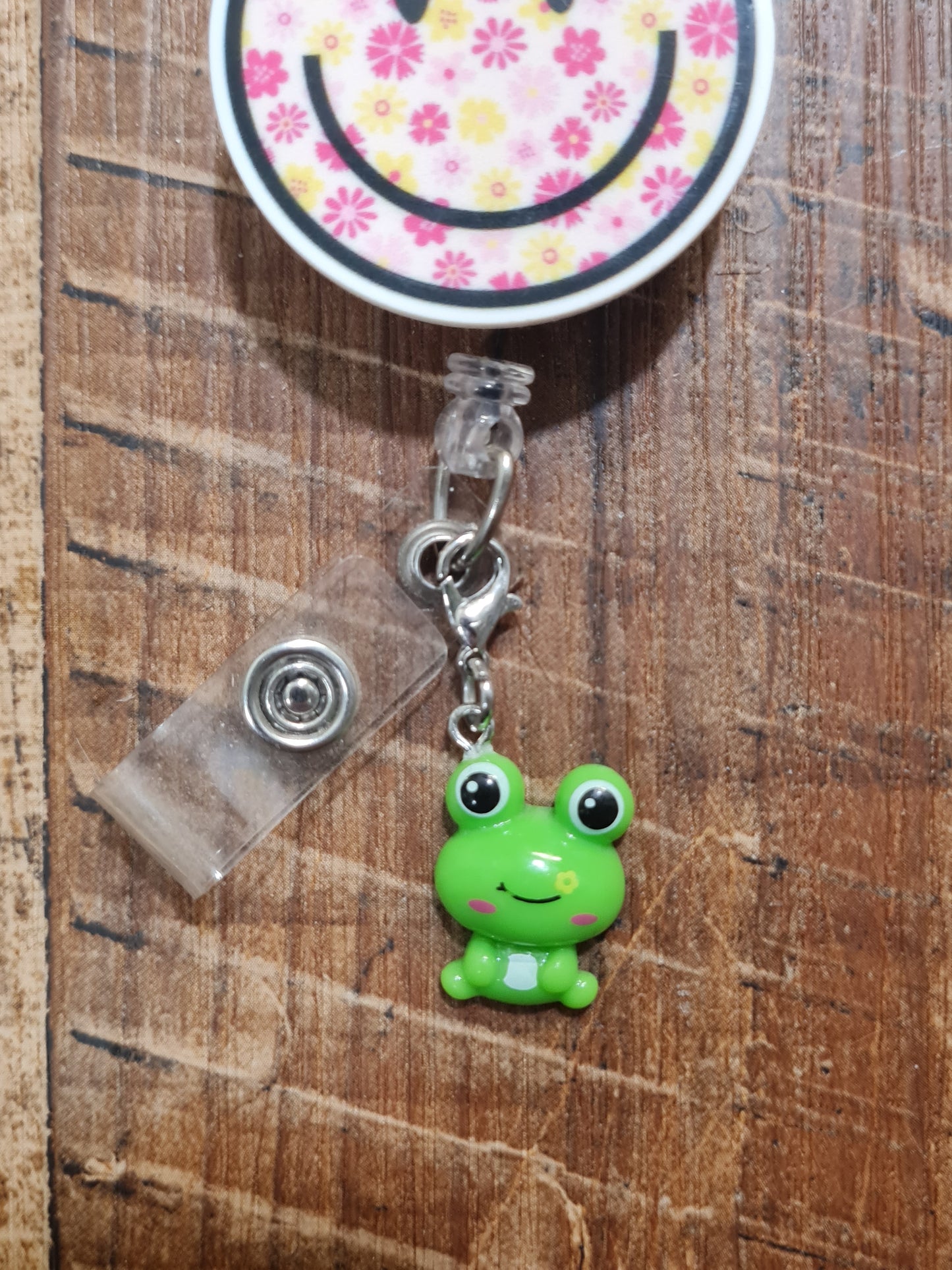 Frog ~ ID Badge Reel Charm ~ Custom Made Charms ~ Badge Buddy ~ Badge Accessories