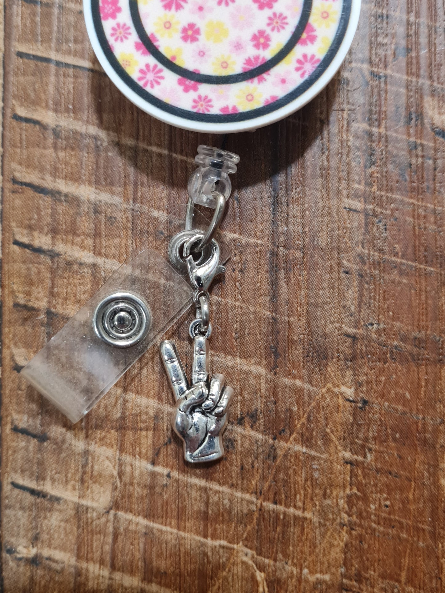 Peace Sign ~ ID Badge Reel Charm ~ Custom Made Charms ~ Badge Buddy ~ Badge Accessories