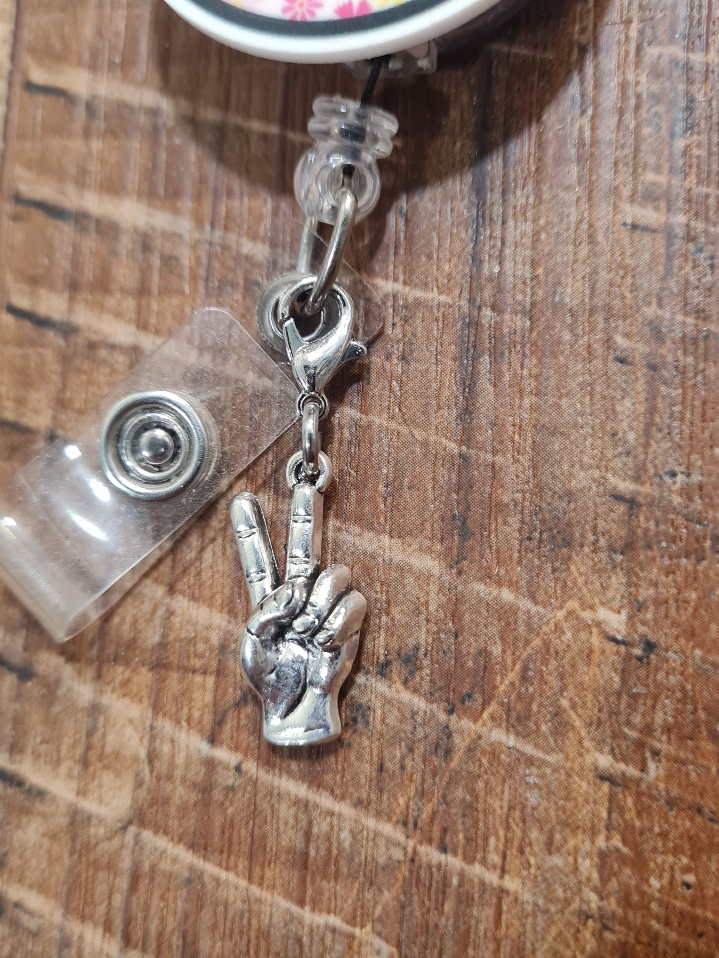 Peace Sign ~ ID Badge Reel Charm ~ Custom Made Charms ~ Badge Buddy ~ Badge Accessories