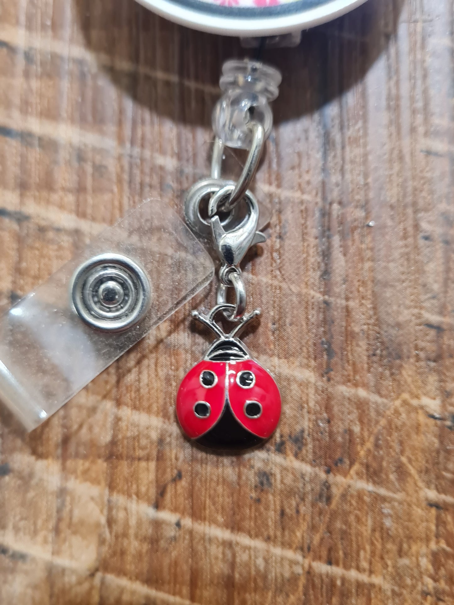 Lady Bug Badge Charm ~ ID Badge Reel Charm ~ Custom Made Charms ~ Badge Buddy ~ Badge Accessories ~ Lady Bug Charm ~ Lady Bugs