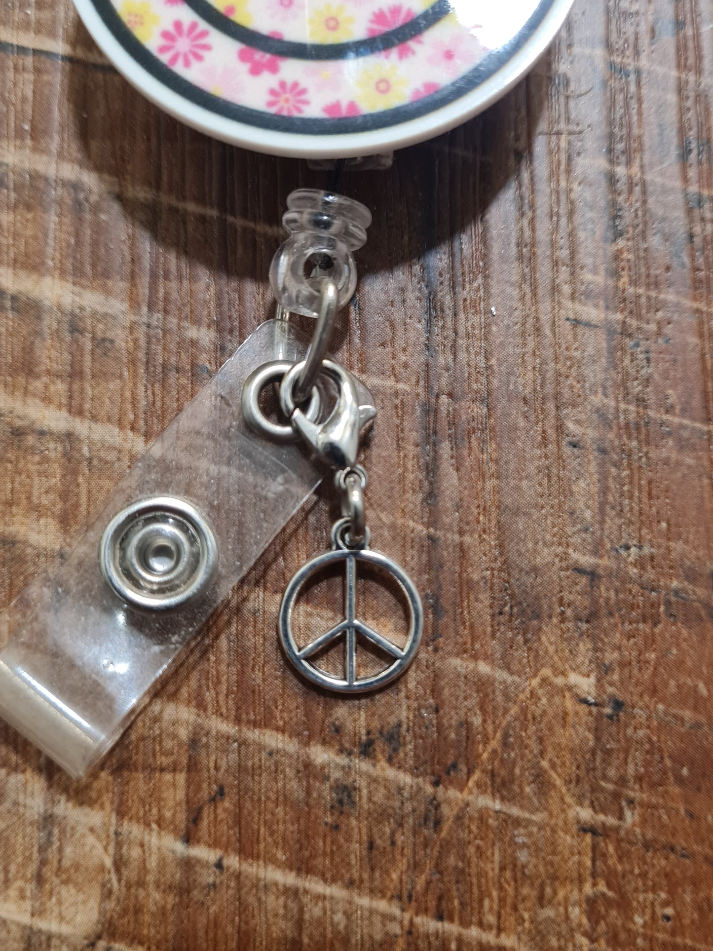 Peace Sign ~ ID Badge Reel Charm ~ Custom Made Charms ~ Badge Buddy ~ Badge Accessories ~ Badge Charm ~ Peace Charm