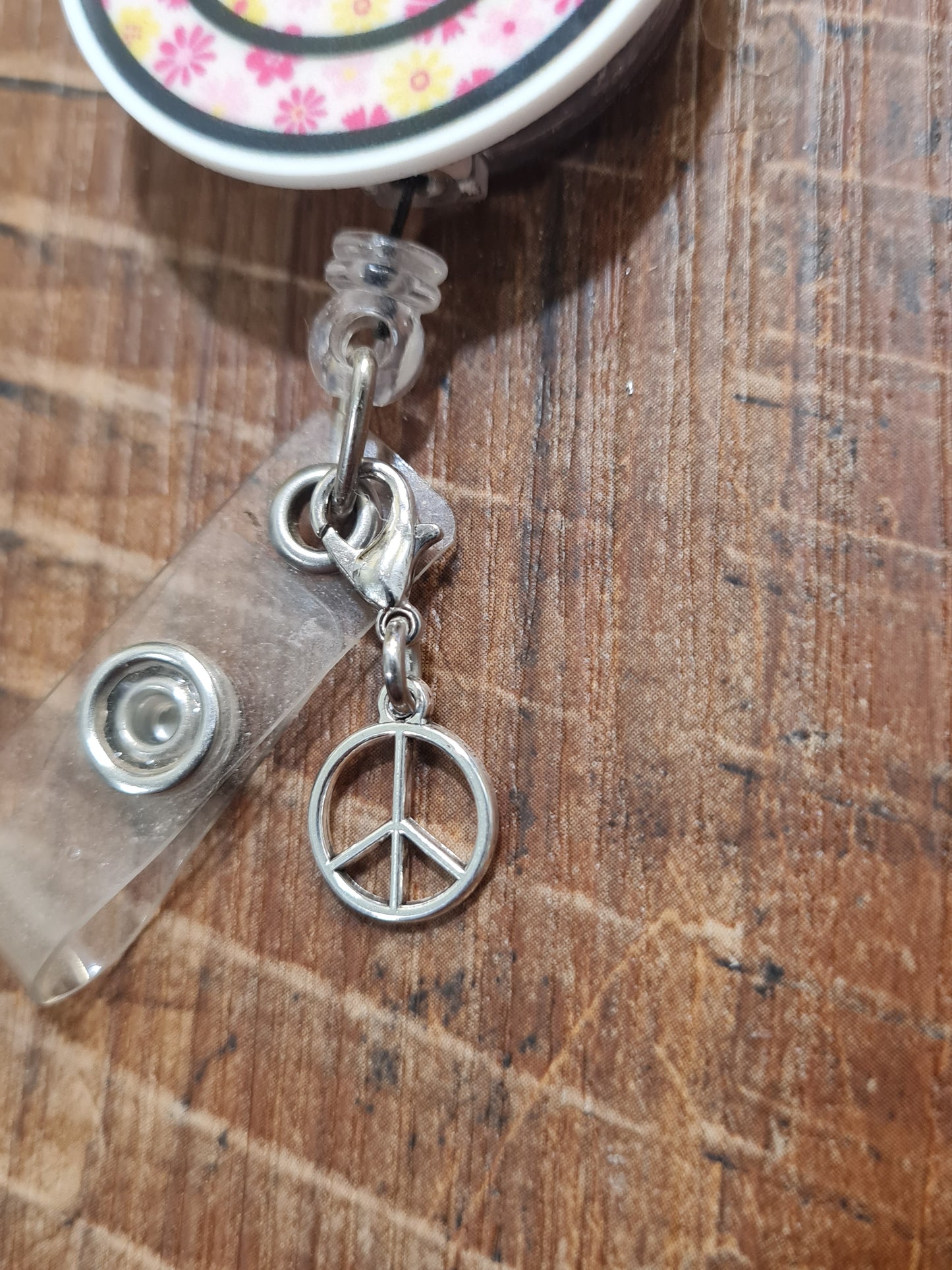 Peace Sign ~ ID Badge Reel Charm ~ Custom Made Charms ~ Badge Buddy ~ Badge Accessories ~ Badge Charm ~ Peace Charm