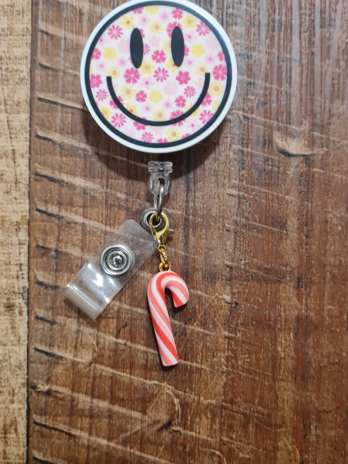 Candy Cane Charm ~ ID Badge Reel Charm ~ Custom Made Charms ~ Badge Buddy ~ Badge Accessories ~ Work Badge Charm ~ Christmas Badge Charm