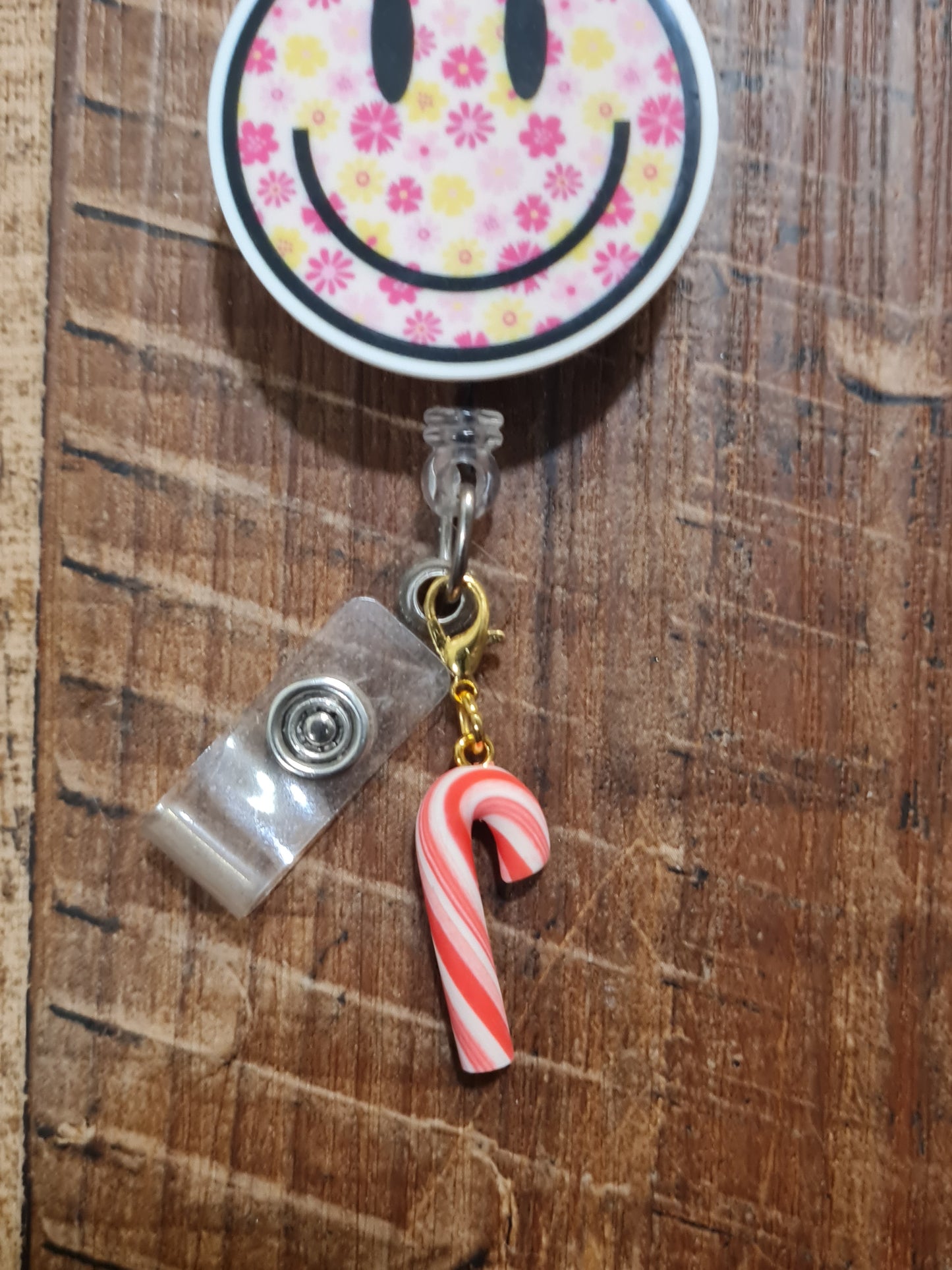 Candy Cane Charm ~ ID Badge Reel Charm ~ Custom Made Charms ~ Badge Buddy ~ Badge Accessories ~ Work Badge Charm ~ Christmas Badge Charm