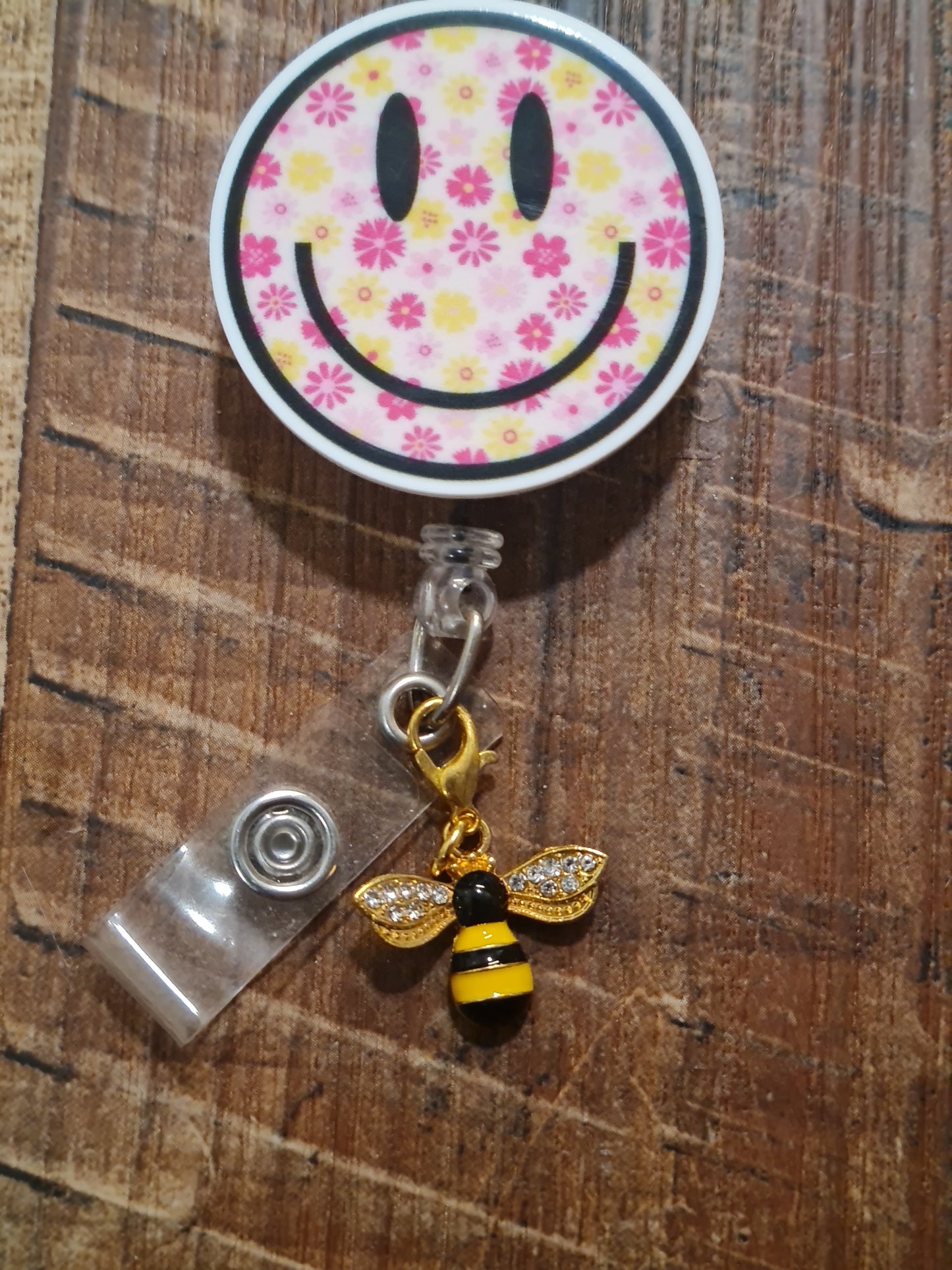 Sparkly Honey Bee ~ ID Badge Reel Charm ~ Custom Made Charms ~ Badge Buddy ~ Badge Accessories ~ Bee Charm