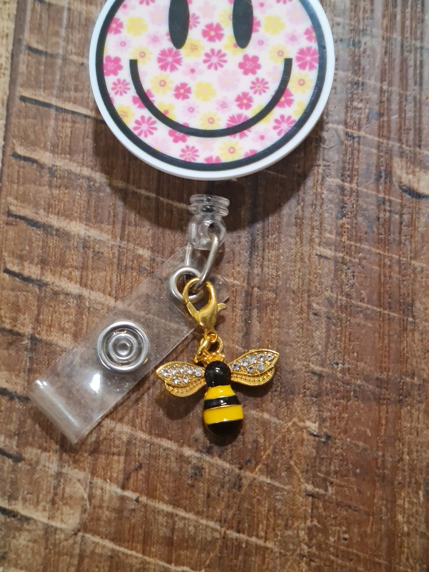 Sparkly Honey Bee ~ ID Badge Reel Charm ~ Custom Made Charms ~ Badge Buddy ~ Badge Accessories ~ Bee Charm