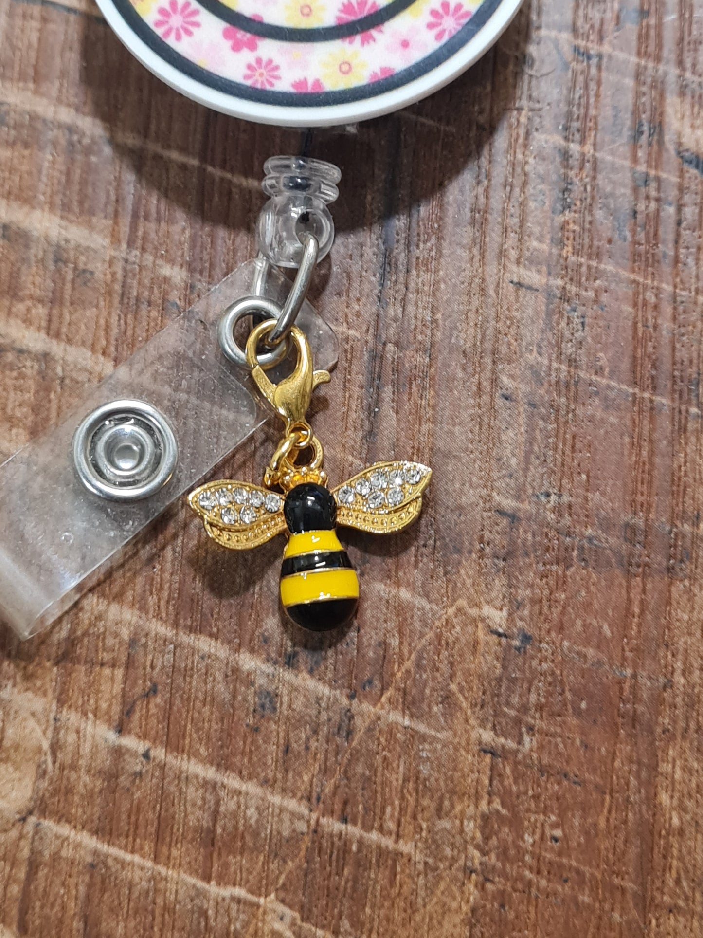 Sparkly Honey Bee ~ ID Badge Reel Charm ~ Custom Made Charms ~ Badge Buddy ~ Badge Accessories ~ Bee Charm