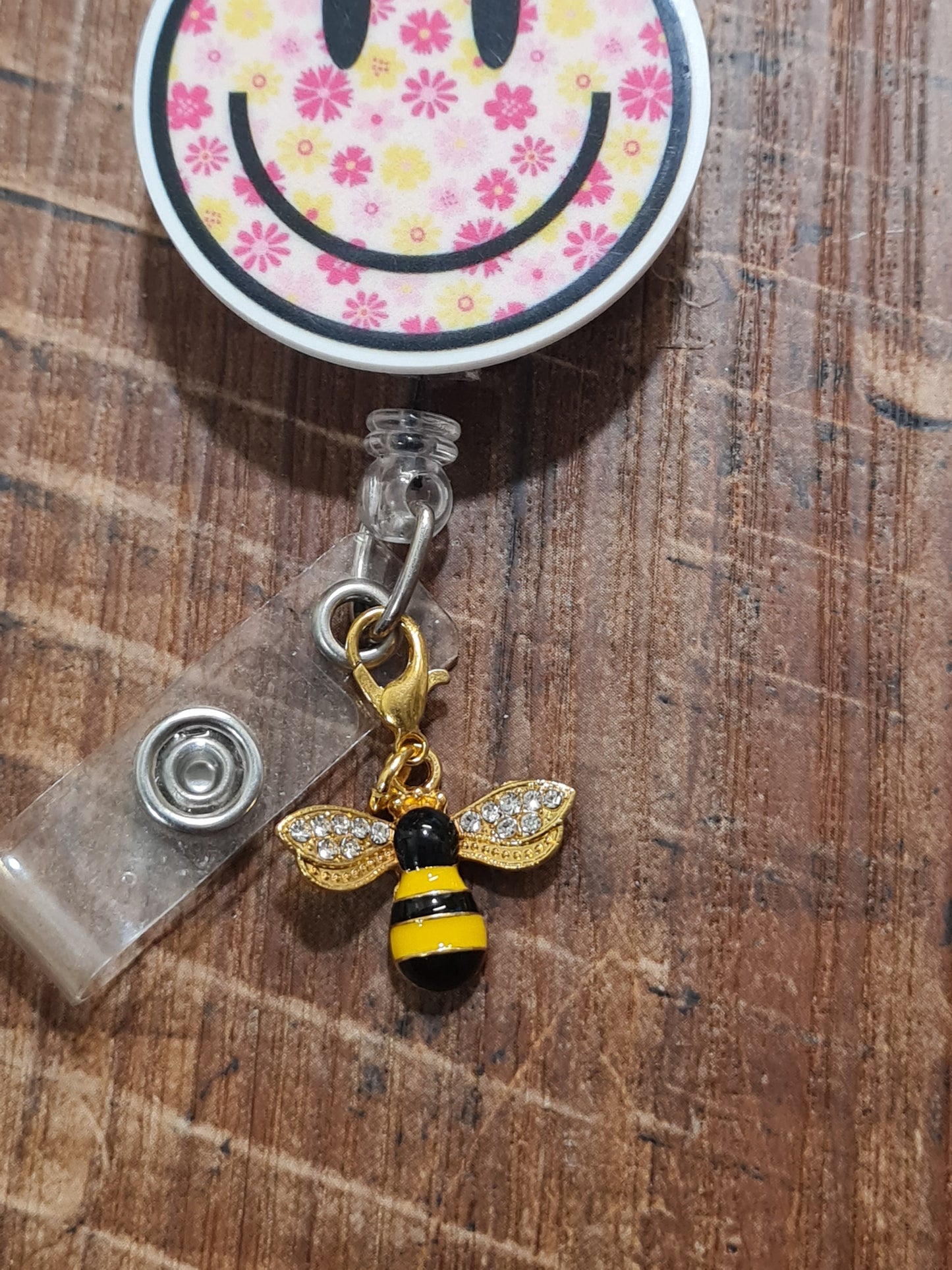 Sparkly Honey Bee ~ ID Badge Reel Charm ~ Custom Made Charms ~ Badge Buddy ~ Badge Accessories ~ Bee Charm