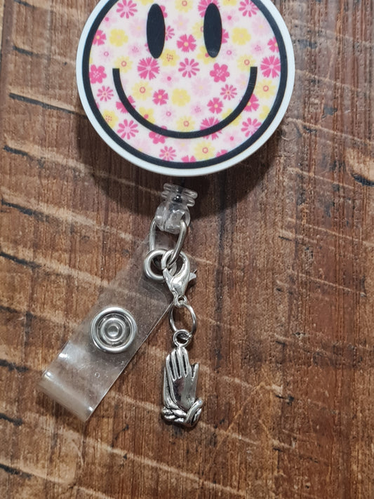 Praying Hands ~ ID Badge Reel Charm ~ Custom Made Charms ~ Badge Buddy ~ Badge Accessories