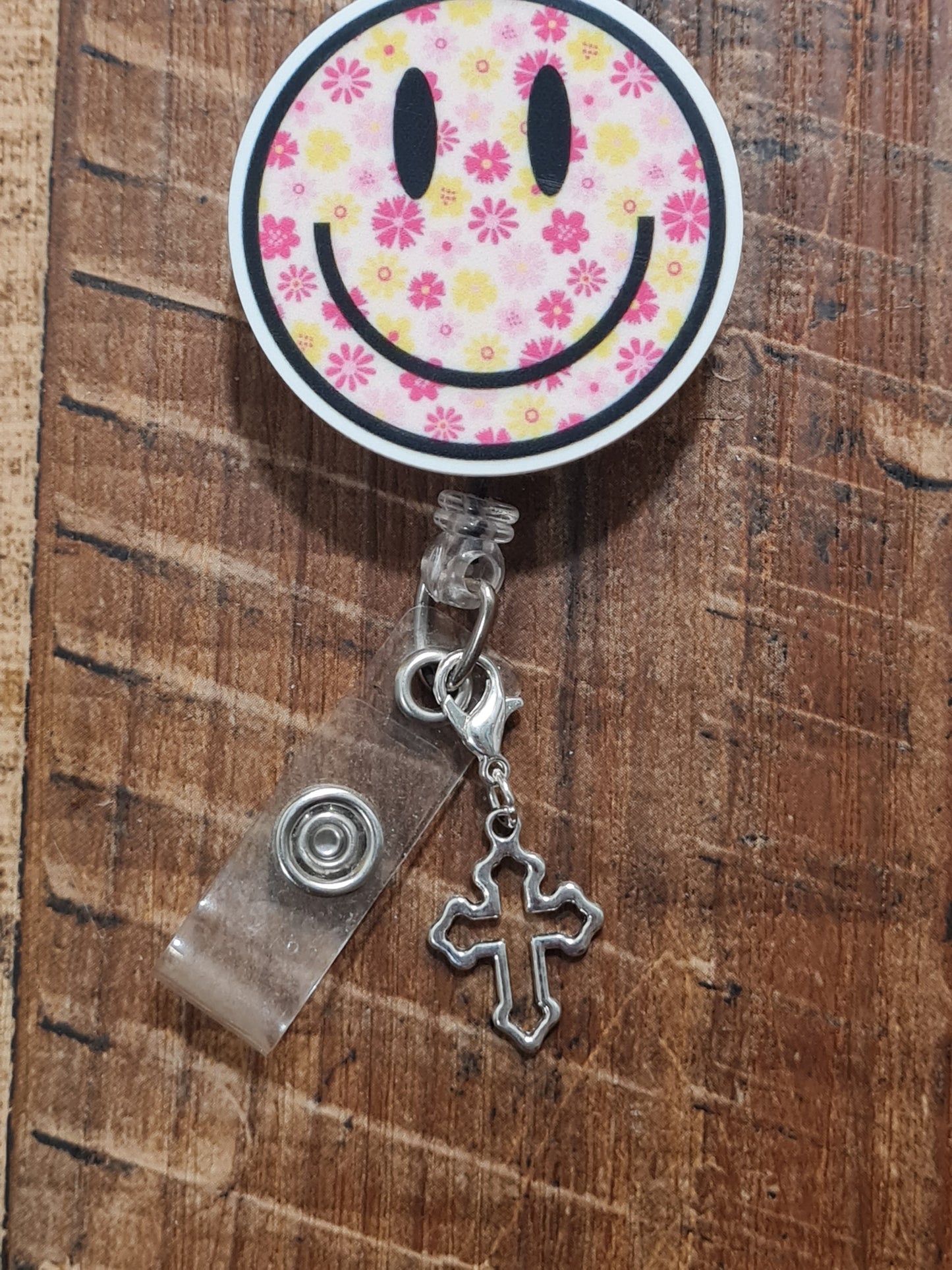 Detailed Cross ~ ID Badge Reel Charm ~ Custom Made Charms ~ Badge Buddy ~ Badge Accessories