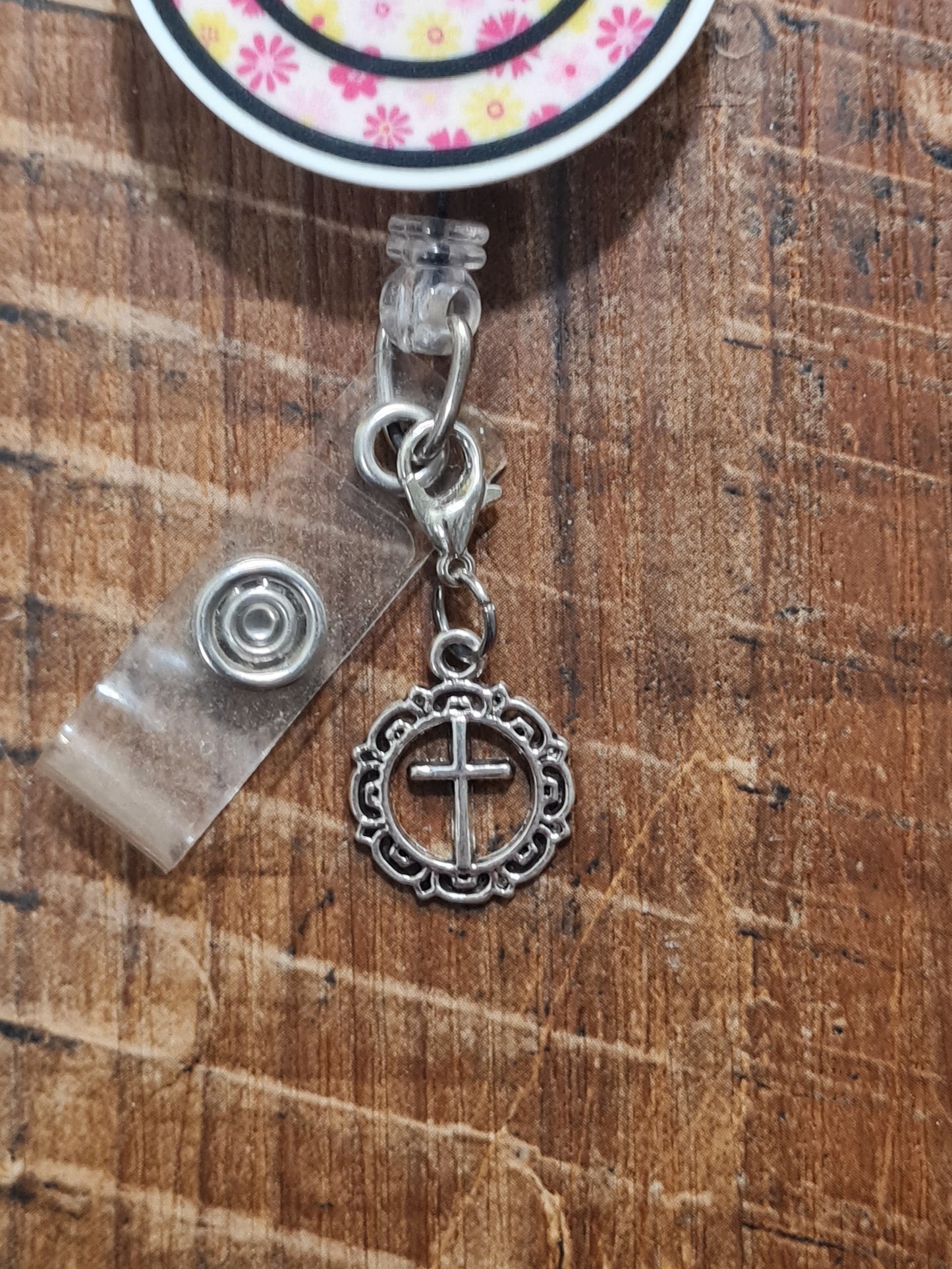 Circle Cross ~ ID Badge Reel Charm ~ Custom Made Charms ~ Badge Buddy ~ Badge Accessories