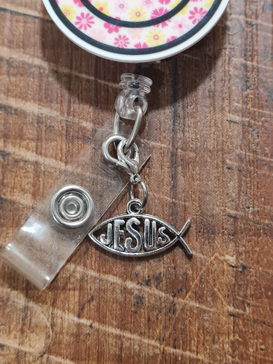 Jesus ~ ID Badge Reel Charm ~ Sign of Jesus ~ Custom Made Charms ~ Badge Buddy ~ Badge Accessories