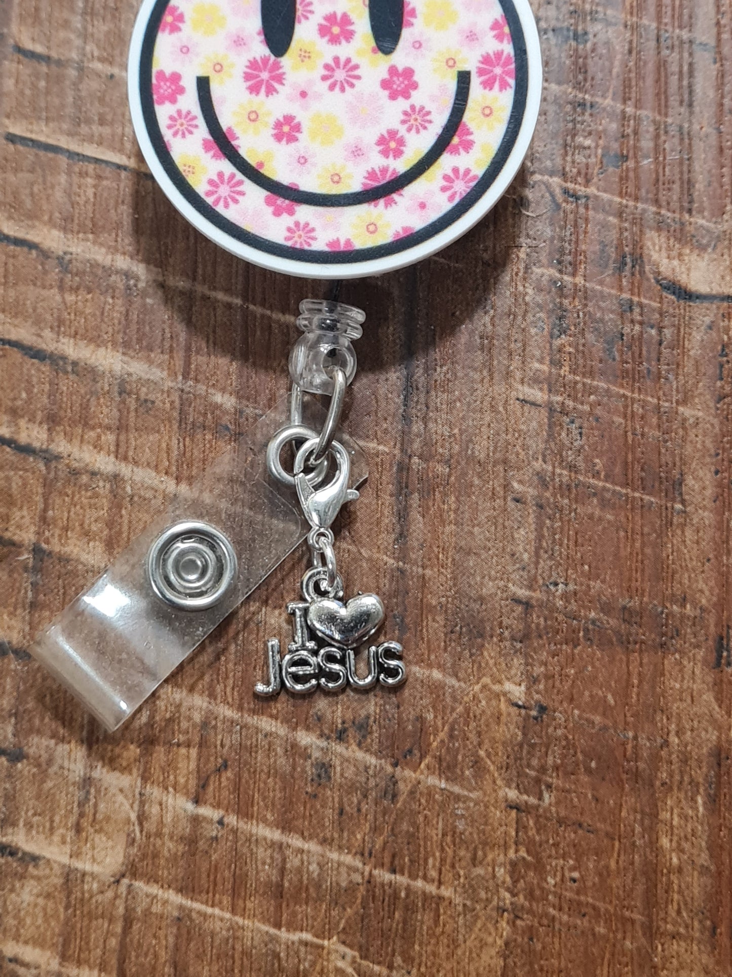 I Love Jesus ~ ID Badge Reel Charm ~ Custom Made Charms ~ Badge Buddy ~ Badge Accessories