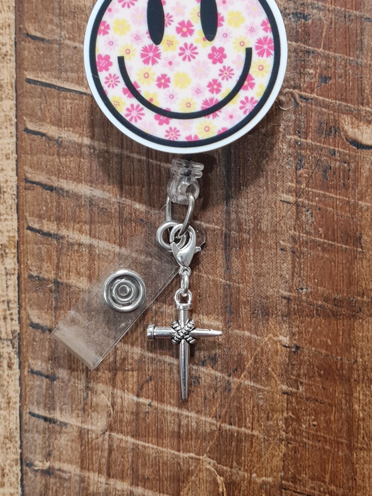 Nail Cross ~ ID Badge Reel Charm ~ Custom Made Charms ~ Badge Buddy ~ Badge Accessories ~ Christian Charm