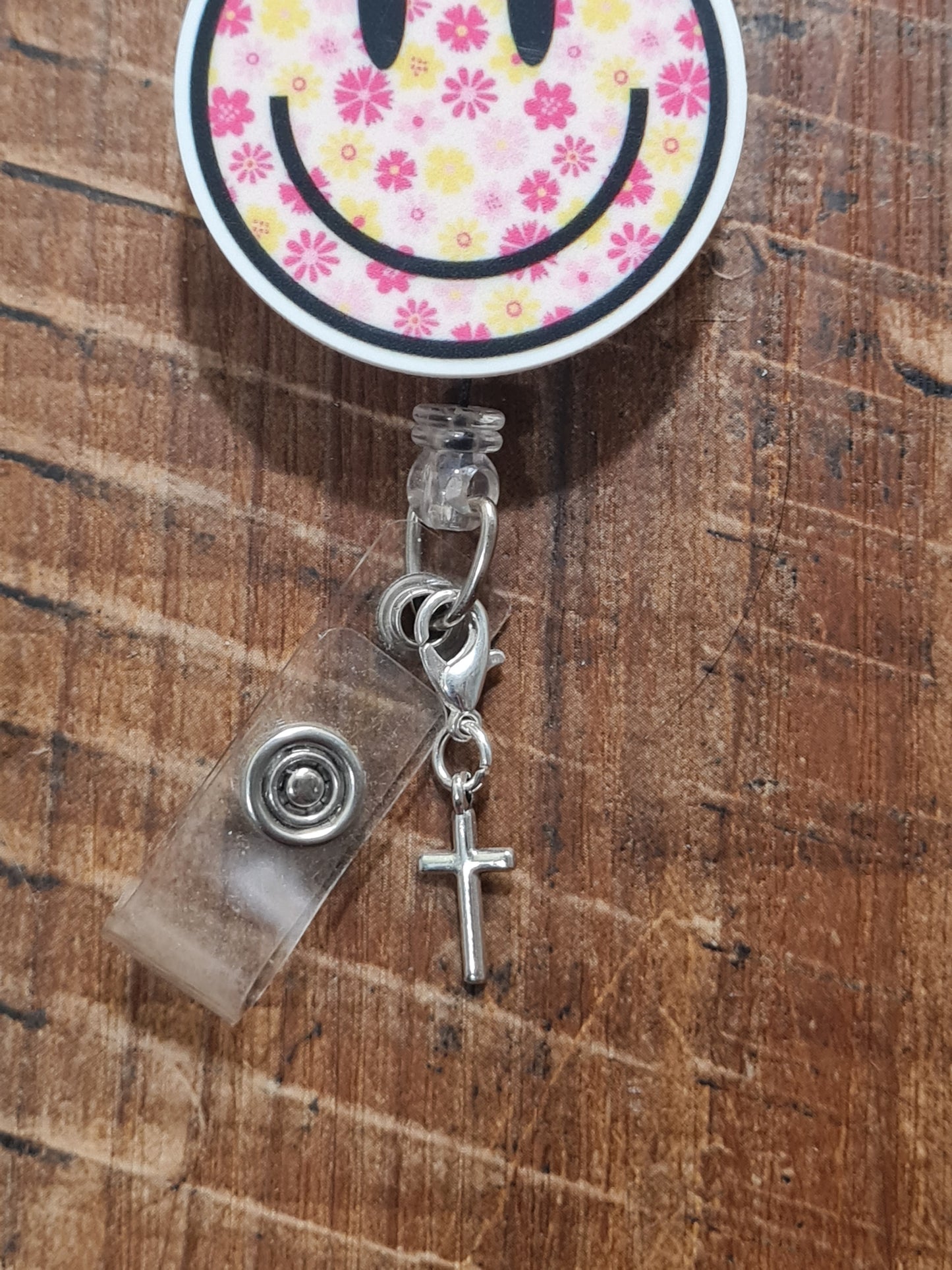 Small Cross ~ ID Badge Reel Charm ~ Custom Made Charms ~ Badge Buddy ~ Badge Accessories