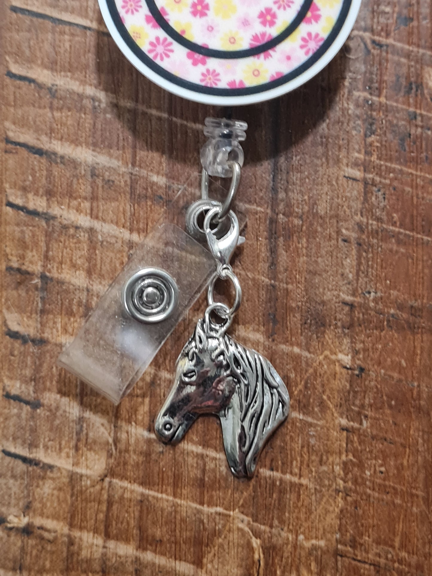 Horse ~ Cowboy ~ Cowgirl ~ ID Badge Reel Charm ~ Custom Made Charms ~ Badge Buddy ~ Badge Accessories ~ Texas ~ Badge Charm ~ Horse Head