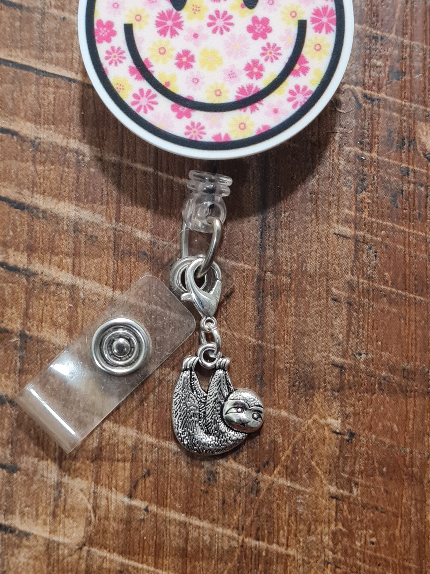 Sloth ~ ID Badge Reel Charm ~ Custom Made Charms  ~ Badge Buddy ~ Badge Accessories ~ Cute Sloth ~ Badge Charm