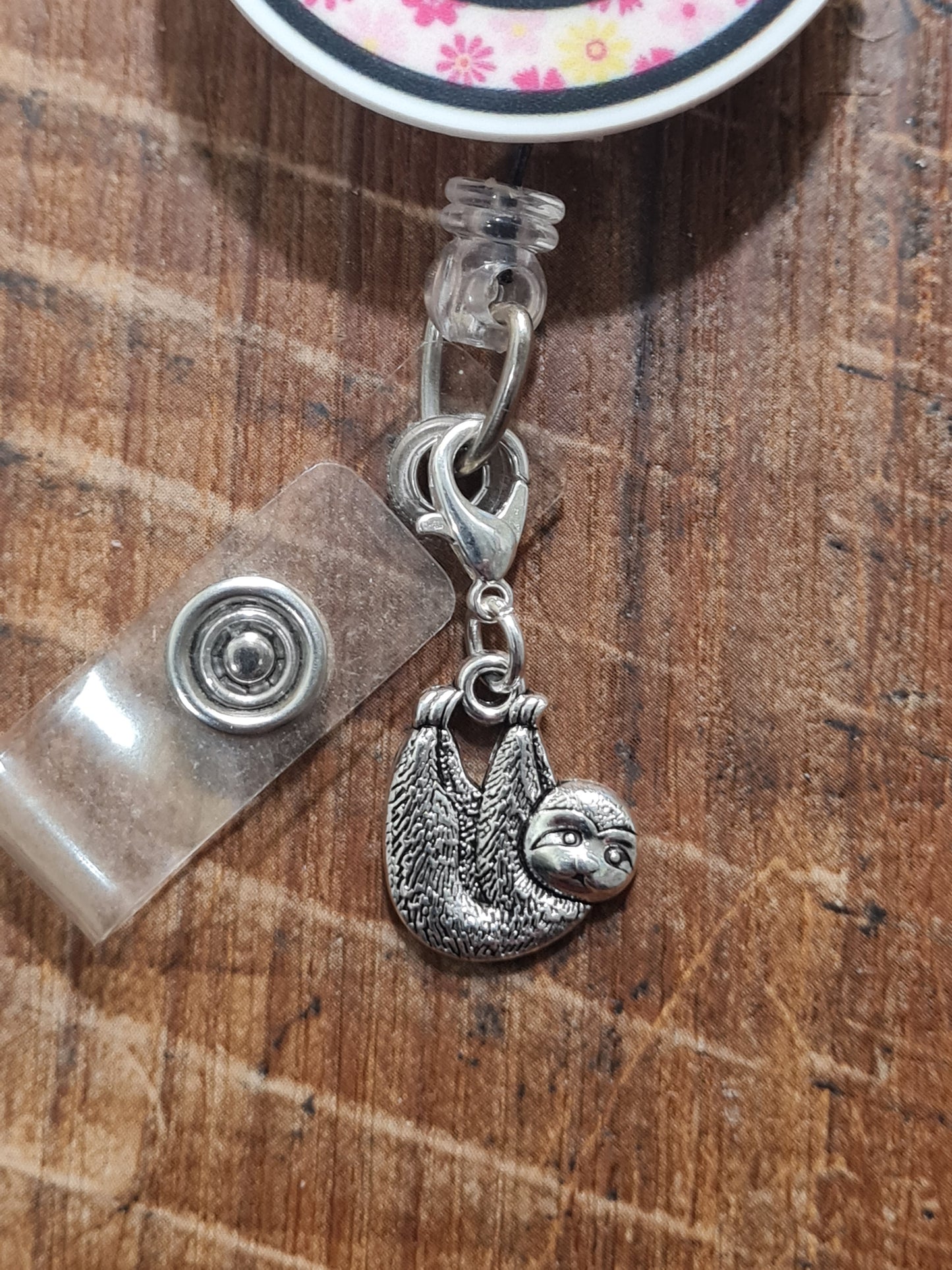 Sloth ~ ID Badge Reel Charm ~ Custom Made Charms  ~ Badge Buddy ~ Badge Accessories ~ Cute Sloth ~ Badge Charm