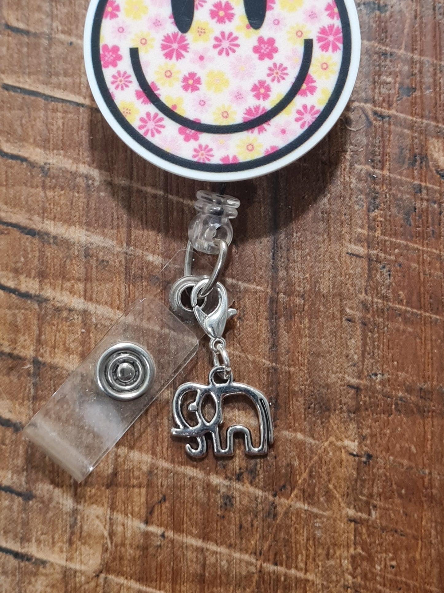 Elephant ~ ID Badge Reel Charm ~ Elephant ~ Custom Made Charms ~ Badge Buddy ~ Badge Accessories ~ Lucky Elephant  ~ Trunk Up