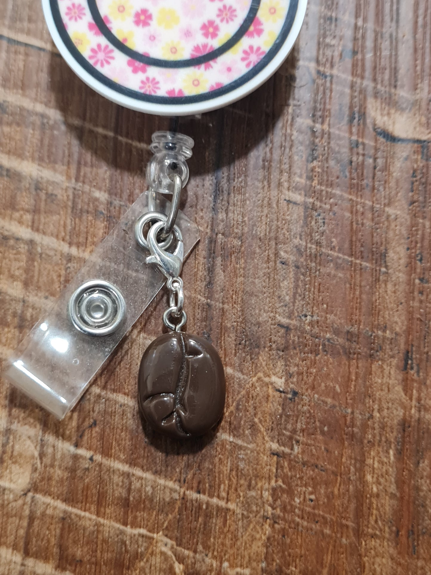 Coffee Bean ~ ID Badge Reel Charm ~ Custom Made Charms ~ Badge Buddy ~ Badge Accessories ~ Coffee Charm ~ Work Badge Charm ~Secret Santa