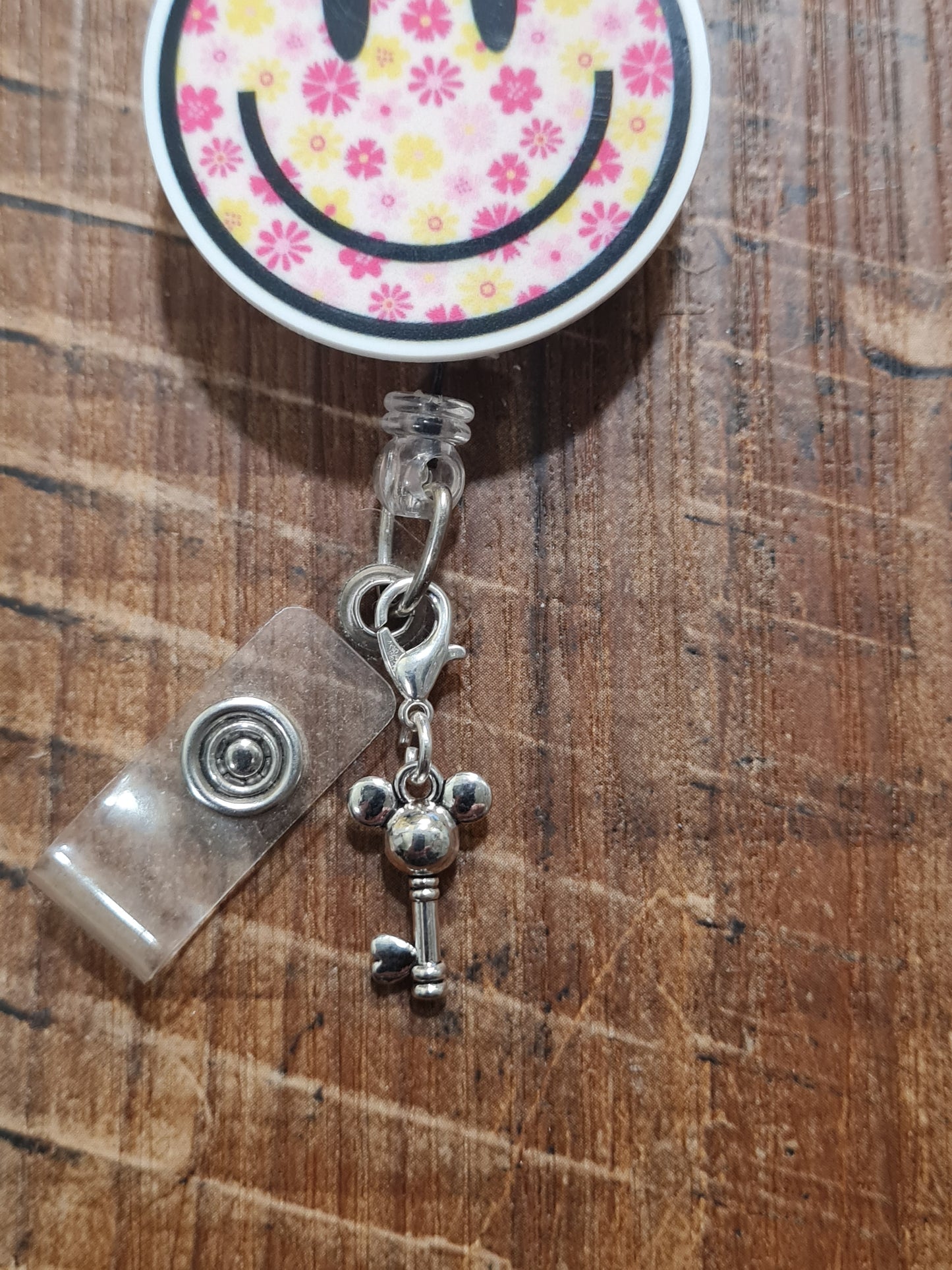 Key To Disney ~ ID Badge Reel Charm ~ Custom Made Charms ~ Mickey Mouse ~ Badge Buddy ~ Badge Accessories