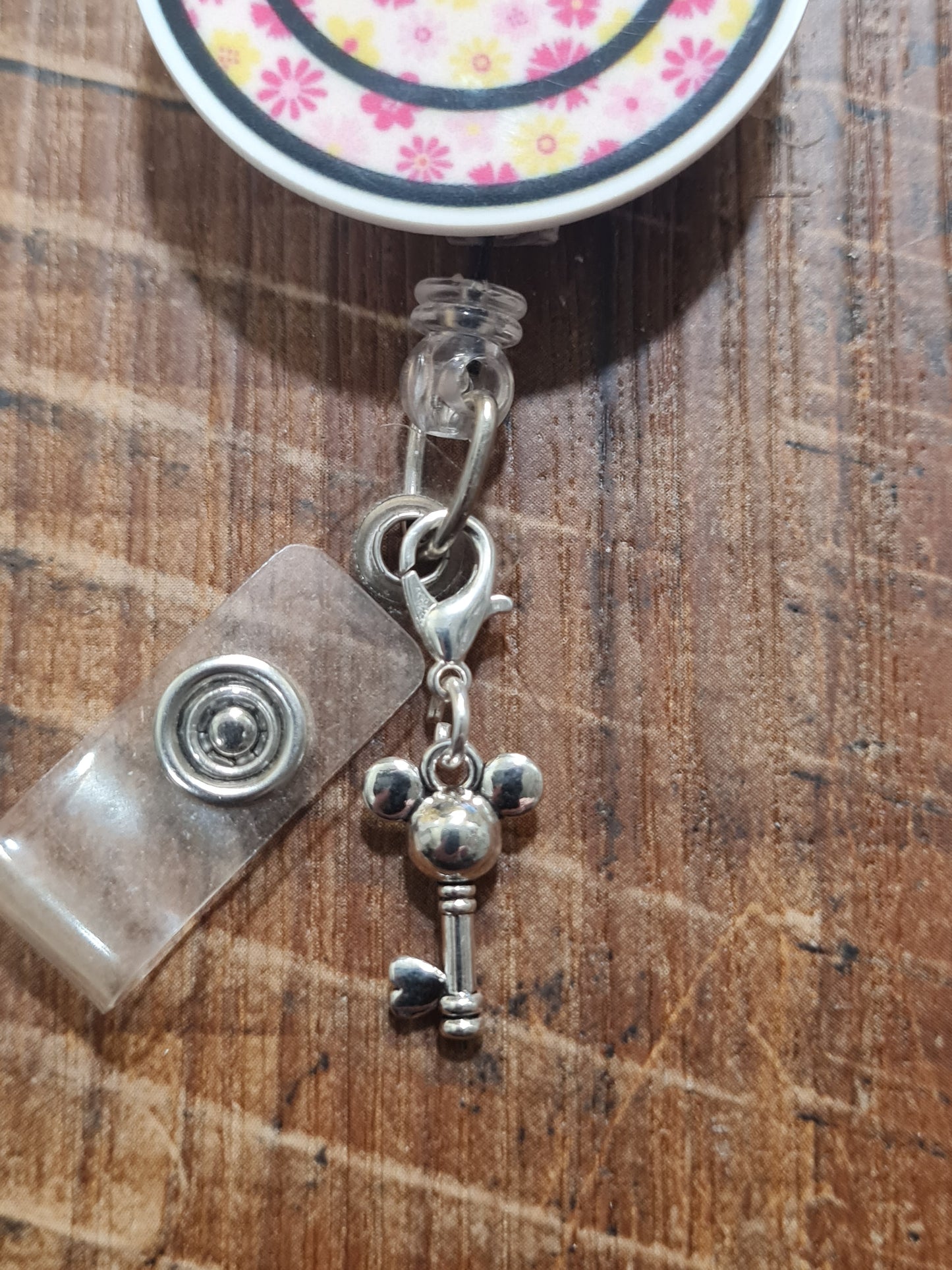 Key To Disney ~ ID Badge Reel Charm ~ Custom Made Charms ~ Mickey Mouse ~ Badge Buddy ~ Badge Accessories