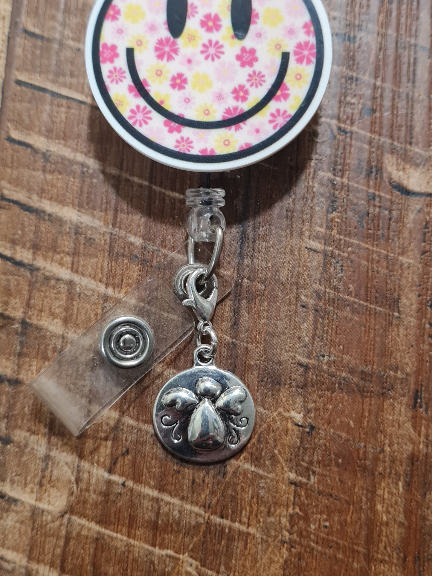 Angel ~ ID Badge Reel Charm ~ Custom Made Charms ~ Badge Buddy ~ Badge Accessories ~ Guardian Angel Charm  ~ ID Badge Charm ~ Guardian Angel ID Badge Reel Charm - Spiritual Heavenly Lanyard Flair for Nurses, Caregivers, and Teachers