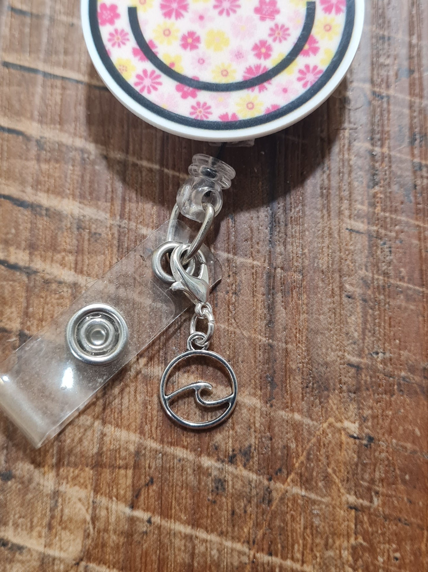 Ocean Wave ~ ID Badge Reel Charm ~ Custom Made Charms  ~ Badge Buddy ~ Badge Accessories ~ Pure Life ~ Badge Charm ~ Ocean ~ Summer Charm