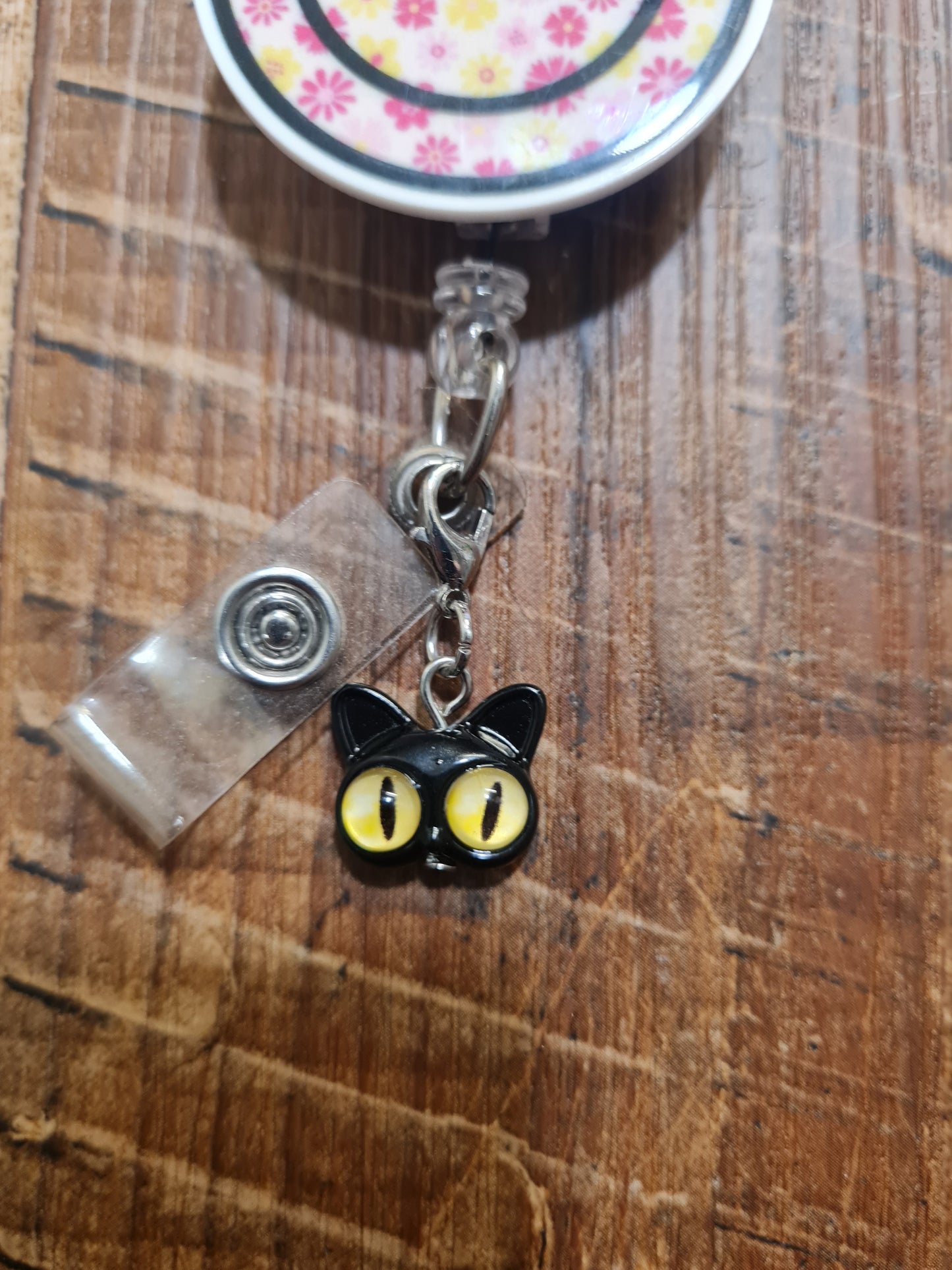 Cat Eyes~ ID Badge Reel Charm ~ Custom Made Charms ~ Badge Buddy ~ Badge Accessories ~ Big Eye Cat ID Badge Reel Charm - Cute Kitten Lanyard Flair for Nurses, Teachers, and Vet Techs ~ Cat Eyes