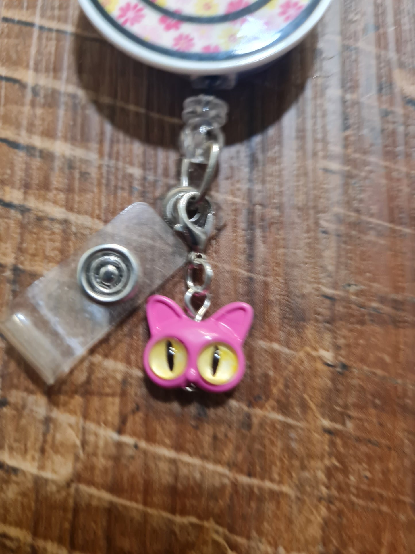 Cat Eyes~ ID Badge Reel Charm ~ Custom Made Charms ~ Badge Buddy ~ Badge Accessories ~ Big Eye Cat ID Badge Reel Charm - Cute Kitten Lanyard Flair for Nurses, Teachers, and Vet Techs ~ Cat Eyes