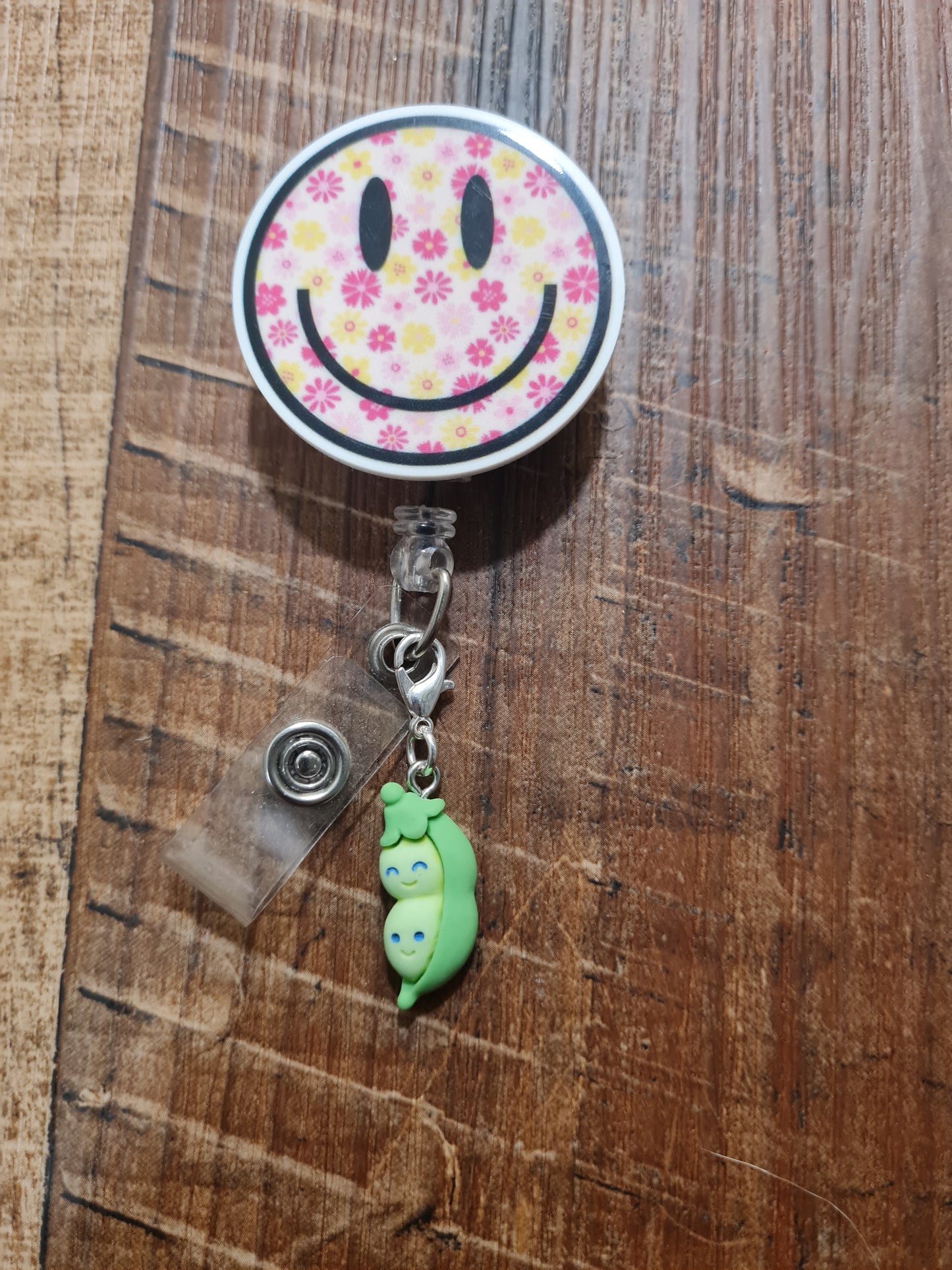 2 Peas In A Pod ~ ID Badge Reel Charm ~ Custom Made Charms ~ Badge Buddy ~ Badge Accessories ~ Peas ~ Twins ~ ID Badge Charm