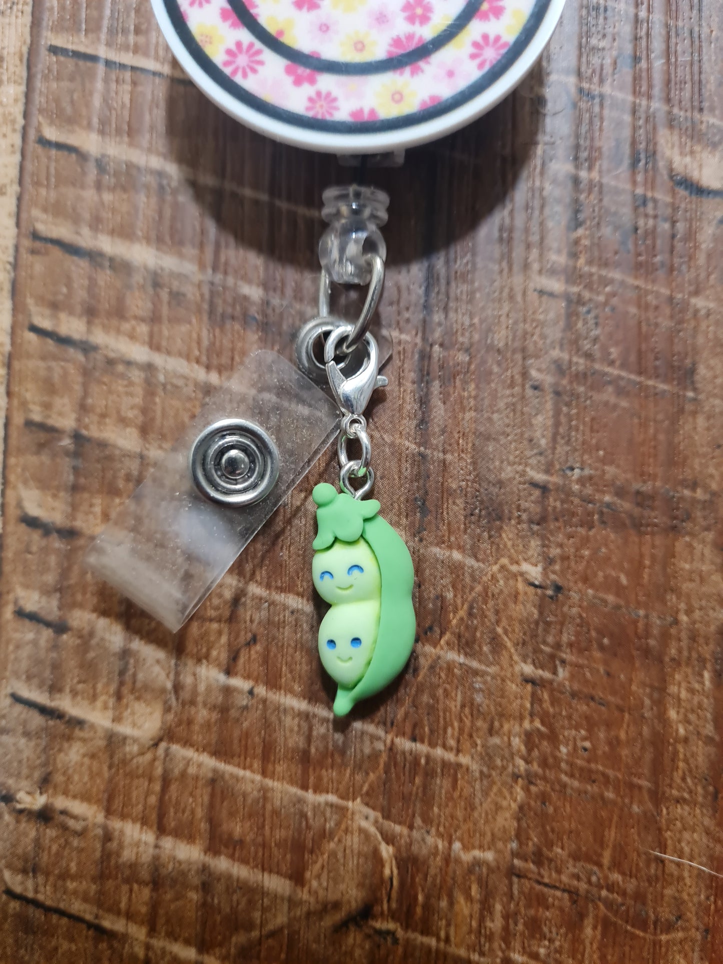 2 Peas In A Pod ~ ID Badge Reel Charm ~ Custom Made Charms ~ Badge Buddy ~ Badge Accessories ~ Peas ~ Twins ~ ID Badge Charm
