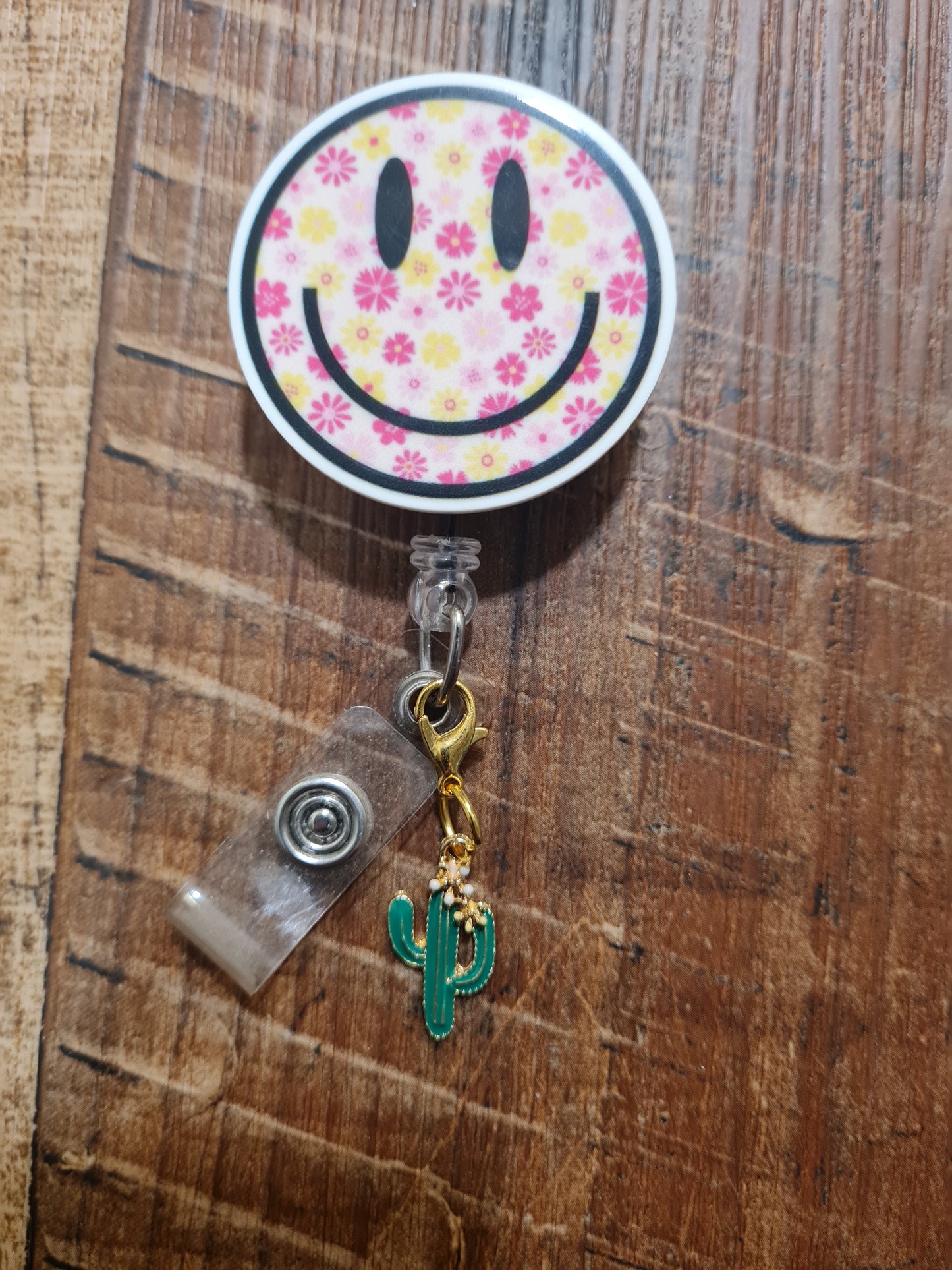 Cactus ~ ID Badge Reel Charm ~ Custom Made Charms  ~ Badge Buddy ~ Badge Accessories ~ Prickly ~ Badge Charm ~ Desert Flower