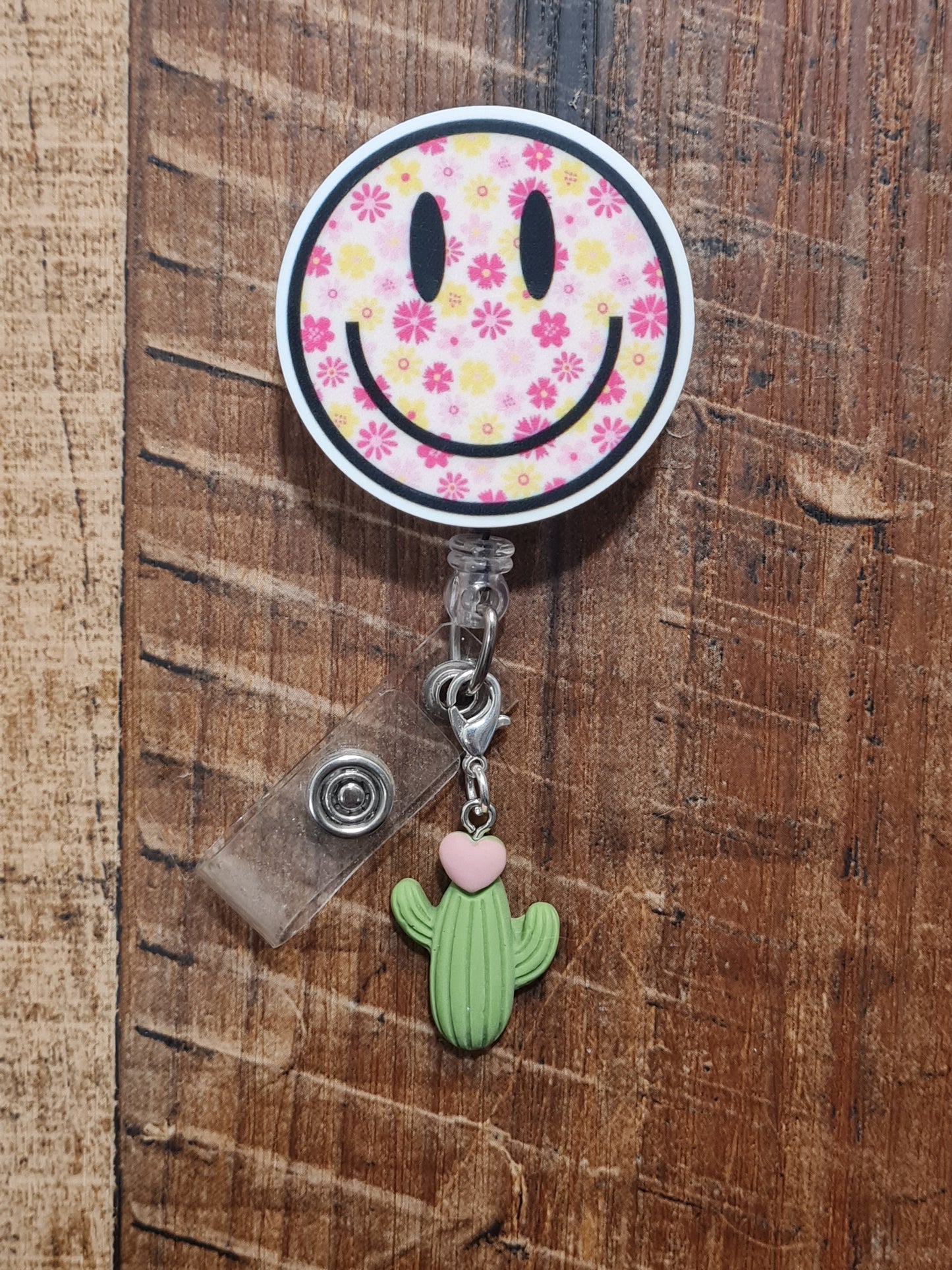 Cactus ~ ID Badge Reel Charm ~ Custom Made Charms  ~ Badge Buddy ~ Badge Accessories ~ Prickly ~ Badge Charm ~ Desert Flower