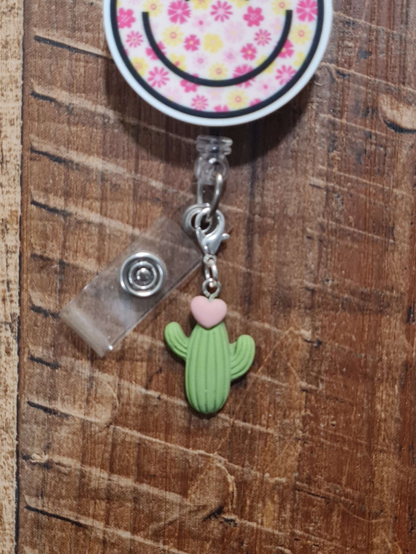 Cactus ~ ID Badge Reel Charm ~ Custom Made Charms  ~ Badge Buddy ~ Badge Accessories ~ Prickly ~ Badge Charm ~ Desert Flower