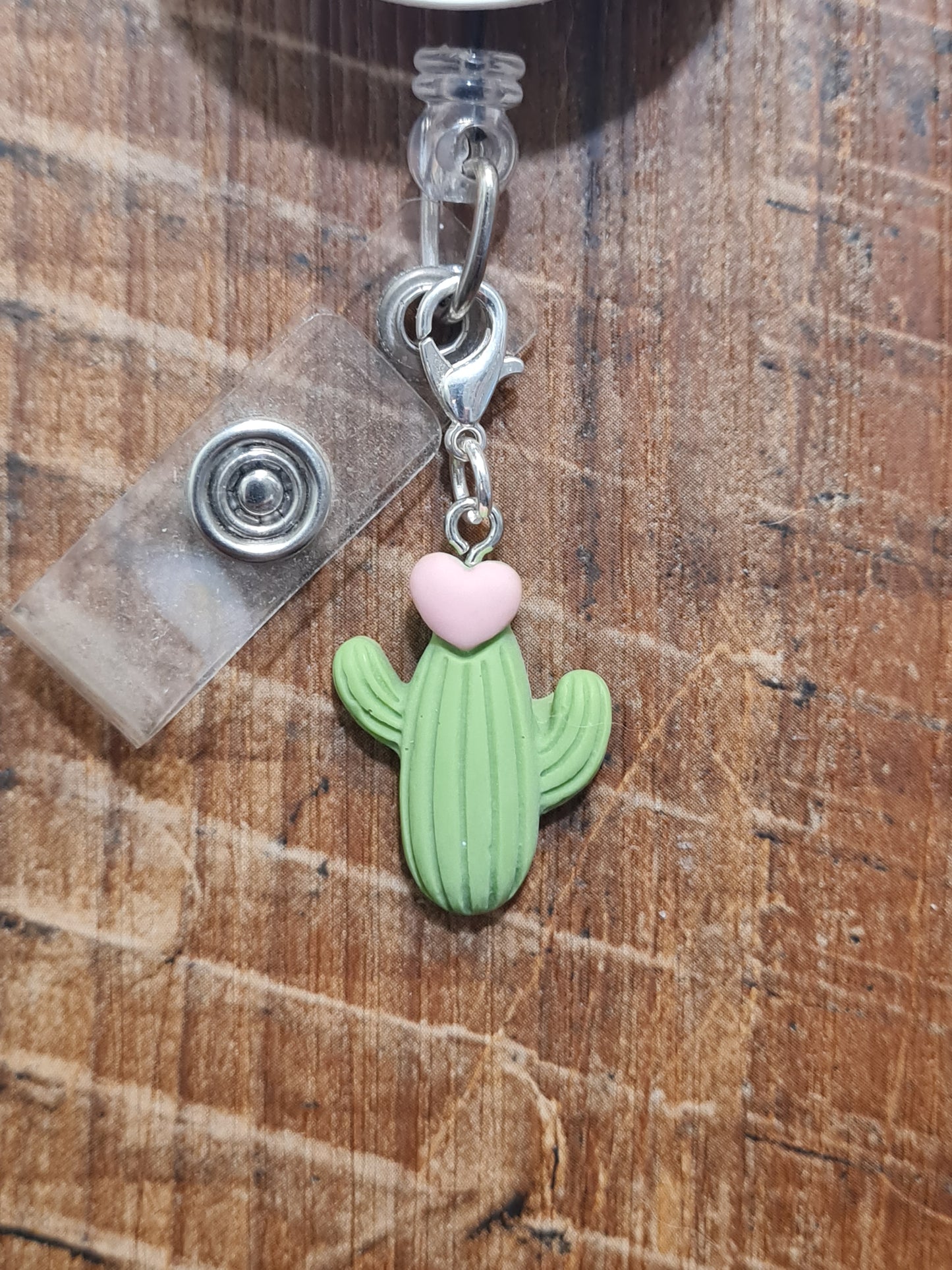 Cactus ~ ID Badge Reel Charm ~ Custom Made Charms  ~ Badge Buddy ~ Badge Accessories ~ Prickly ~ Badge Charm ~ Desert Flower