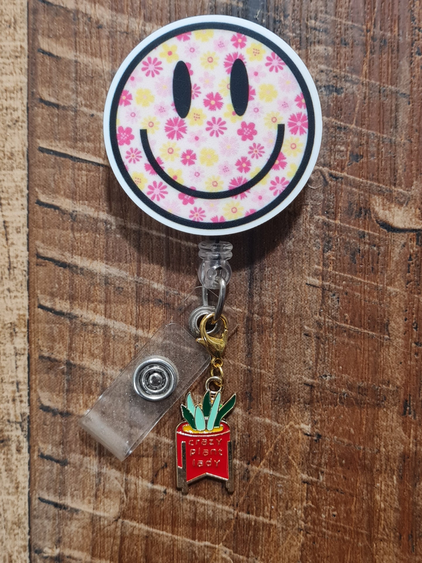 Crazy Plant Lady ~ ID Badge Reel Charm ~ Custom Made Charms ~ Badge Buddy ~ Badge Accessories ~ Crazy Plant Lady ID Badge Reel Charm - Cute Plant Mom Lanyard Flair for Nurses, Teachers, and Doctors