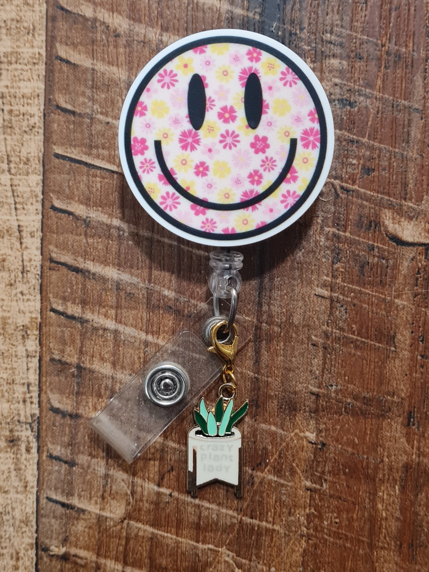 Crazy Plant Lady ~ ID Badge Reel Charm ~ Custom Made Charms ~ Badge Buddy ~ Badge Accessories ~ Crazy Plant Lady ID Badge Reel Charm - Cute Plant Mom Lanyard Flair for Nurses, Teachers, and Doctors