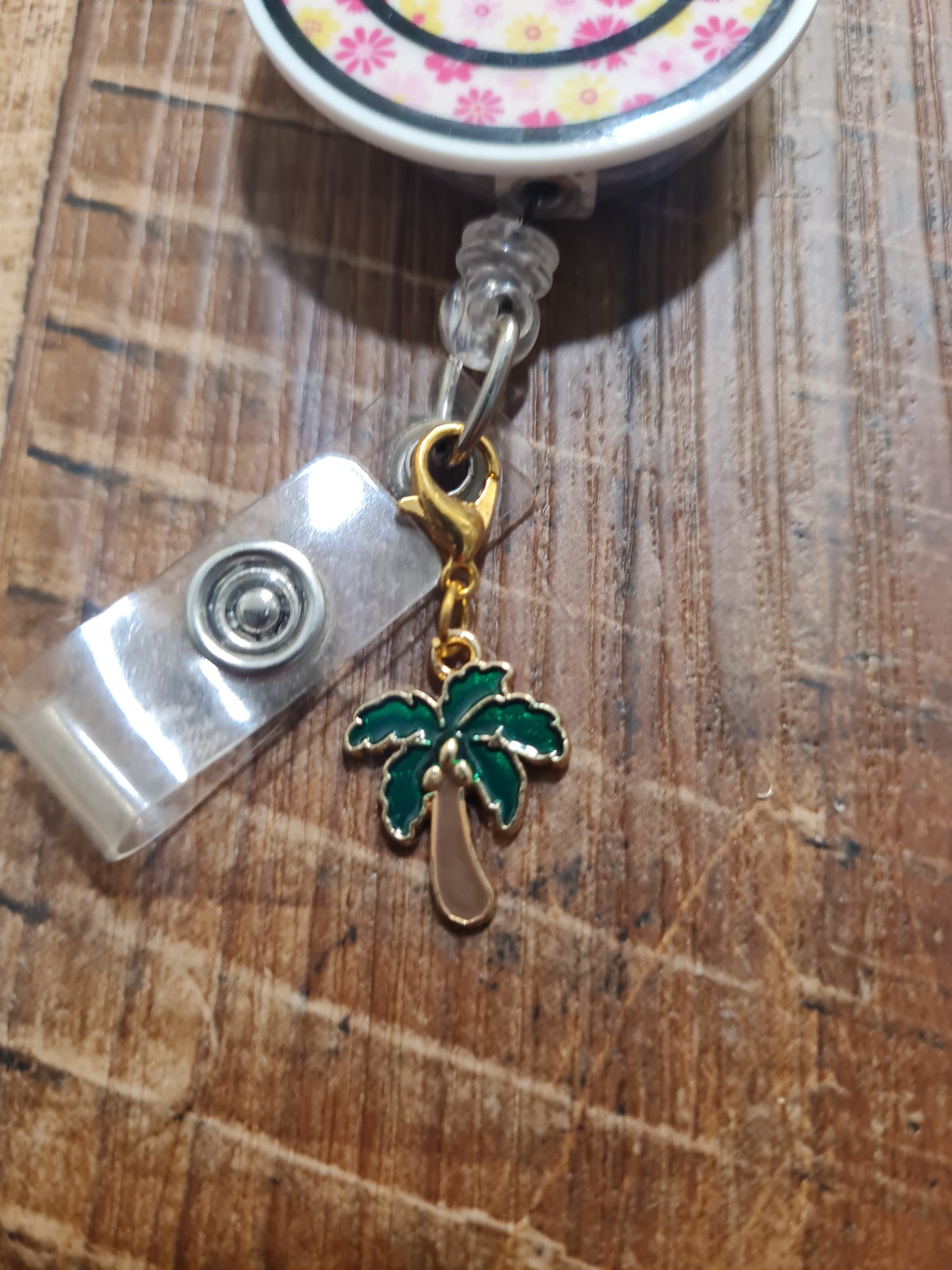 Palm Tree  ~ ID Badge Reel Charm ~ Custom Made Charms ~ Badge Buddy ~ Badge Accessories ~ Beach Dreaming