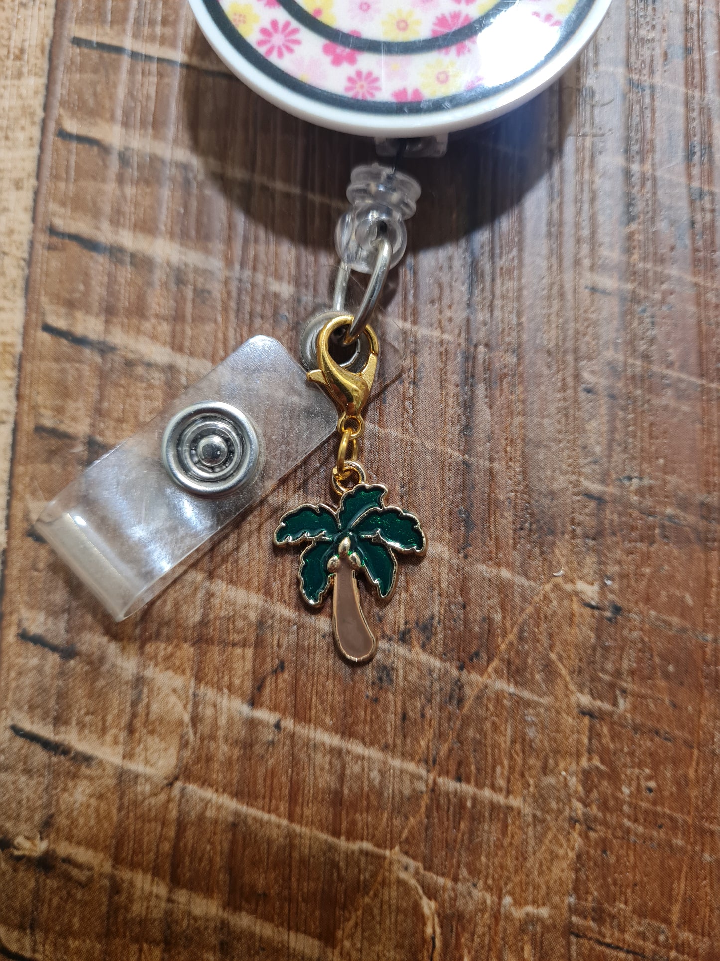 Palm Tree  ~ ID Badge Reel Charm ~ Custom Made Charms ~ Badge Buddy ~ Badge Accessories ~ Beach Dreaming