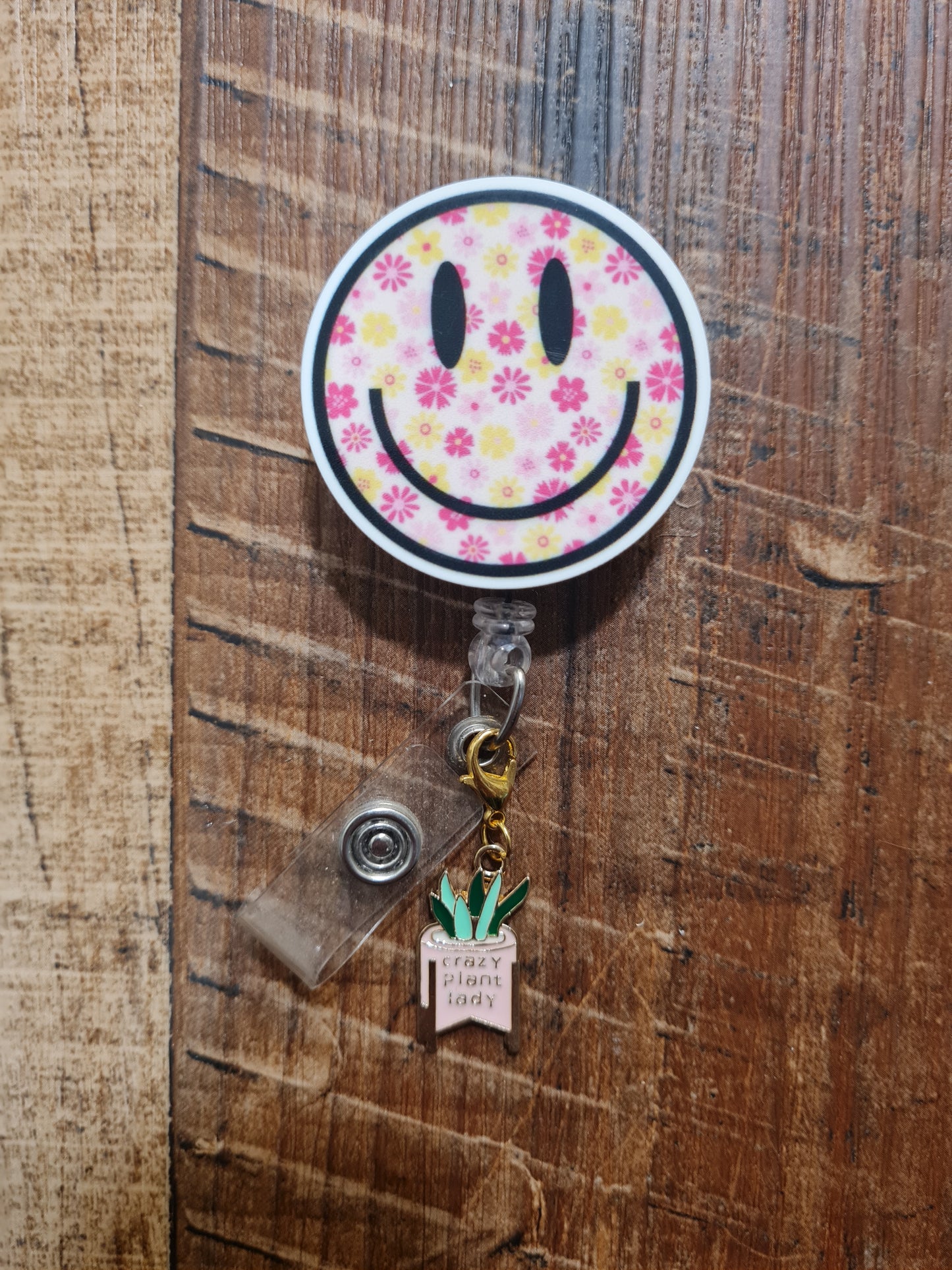 Crazy Plant Lady ~ ID Badge Reel Charm ~ Custom Made Charms ~ Badge Buddy ~ Badge Accessories ~ Crazy Plant Lady ID Badge Reel Charm - Cute Plant Mom Lanyard Flair for Nurses, Teachers, and Doctors