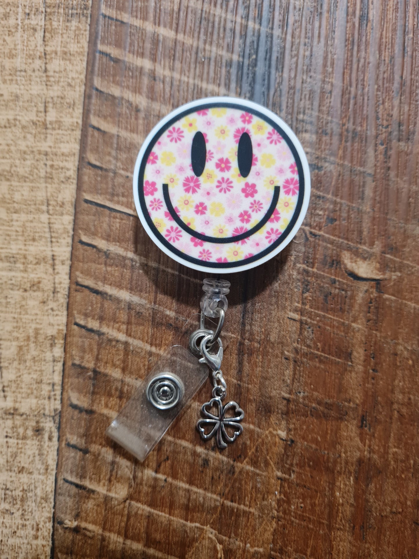 St. Patrick's Day ~ ID Badge Reel Charm ~ Custom Made Charms ~ 4 Leaf Clover ~ Lucky Four Leaf Clover ~ Badge Buddy ~ Badge Accessories